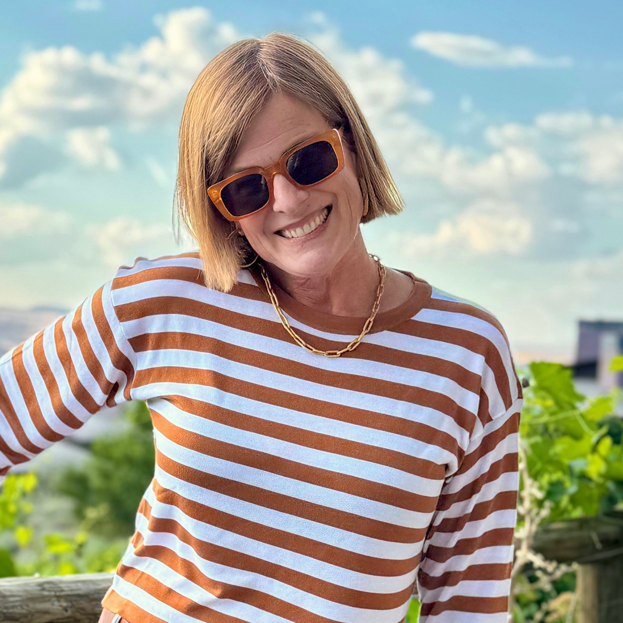 Cinnamon Stripe Top