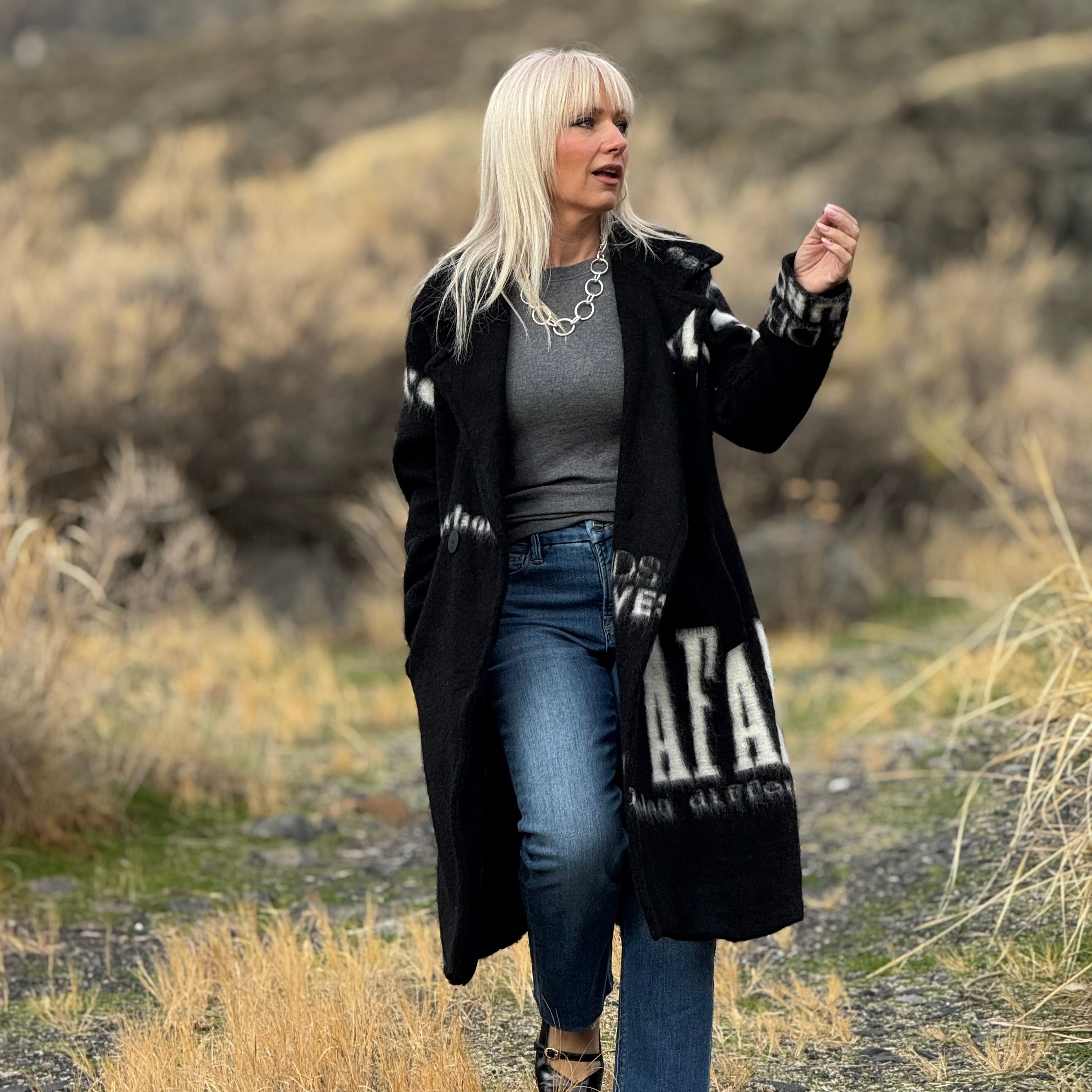 The European Graffiti Wool Coat