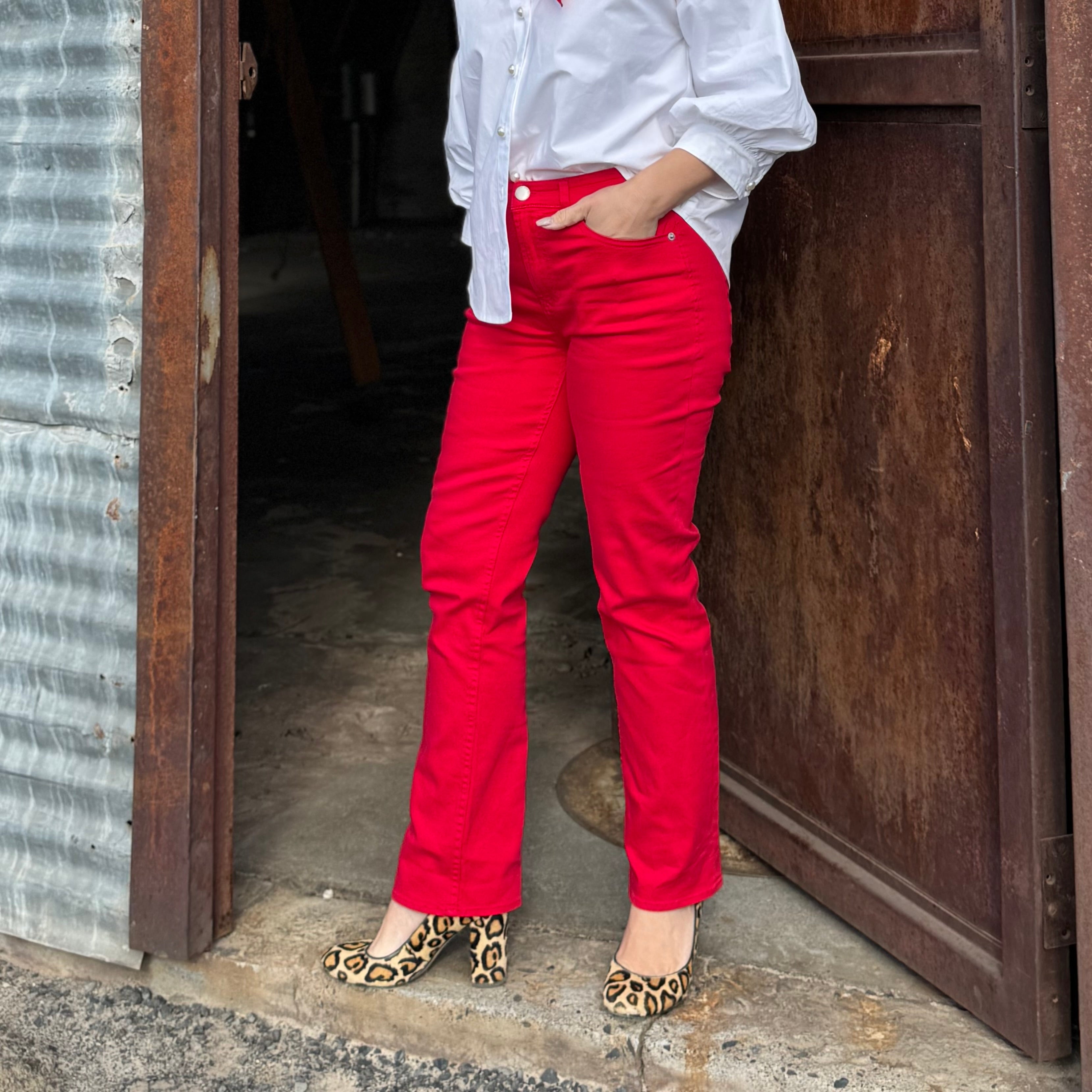 Dear John Anika Straight Jean Salsa Red