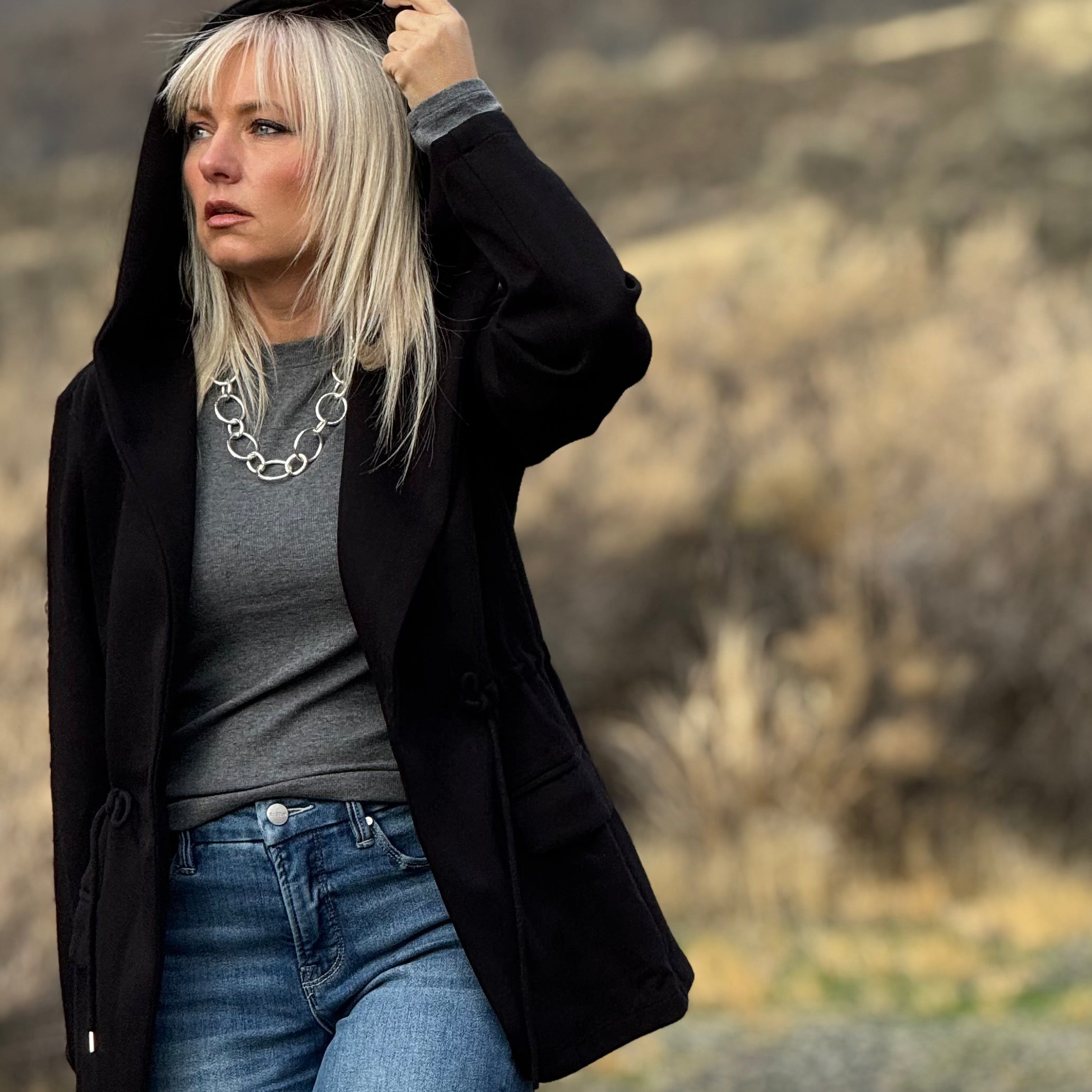 TRAILSIDE DRAWSTRING JACKET Black