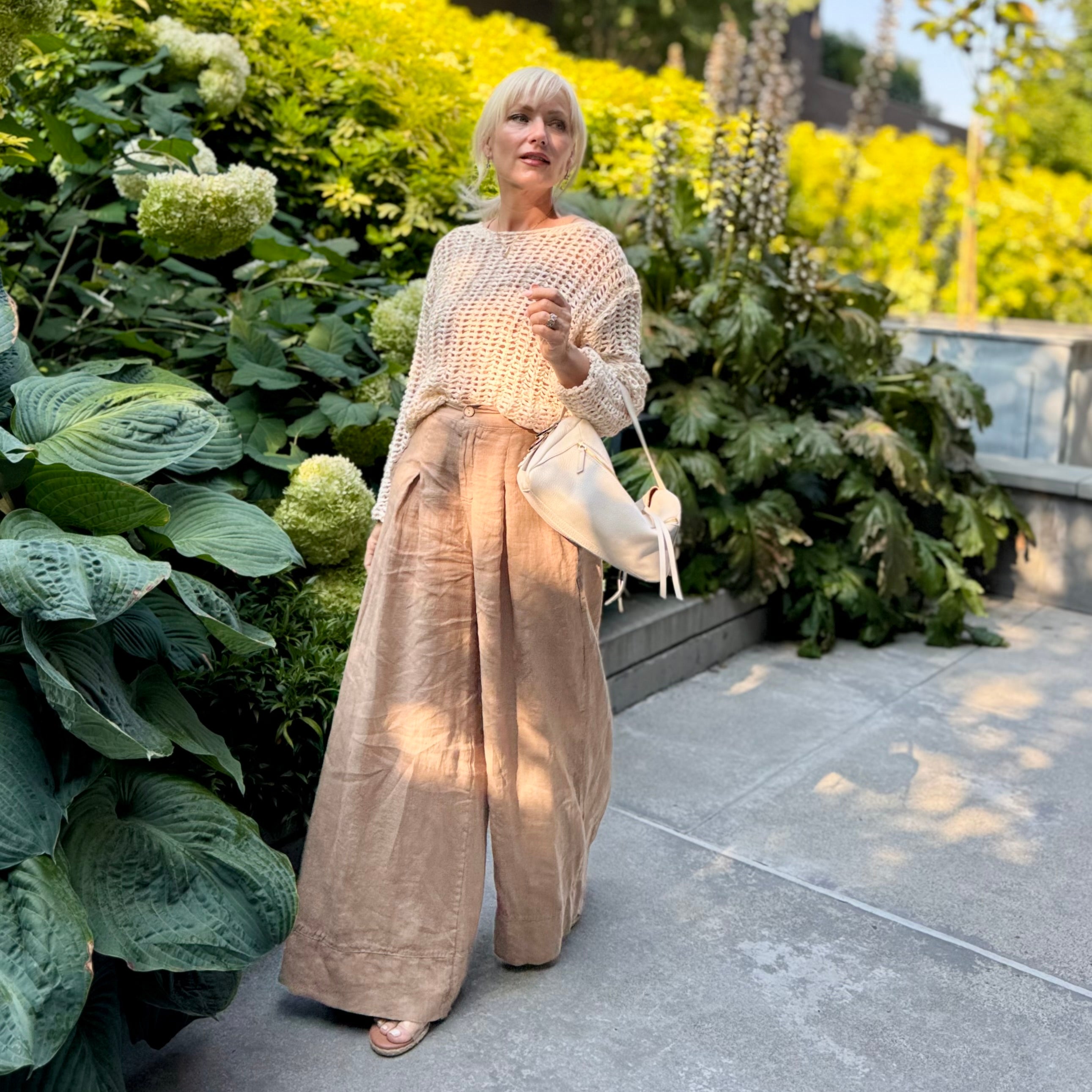 Emerson Wide Linen Pant Camel