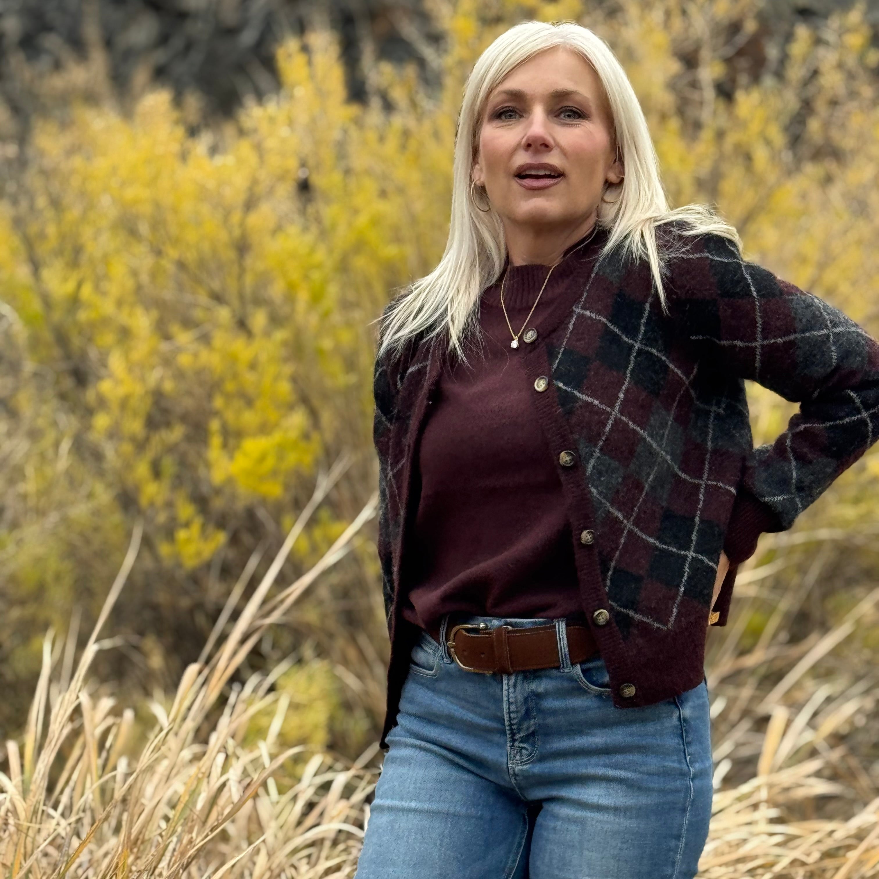 CLARA ARGYLE CARDIGAN Burgundy