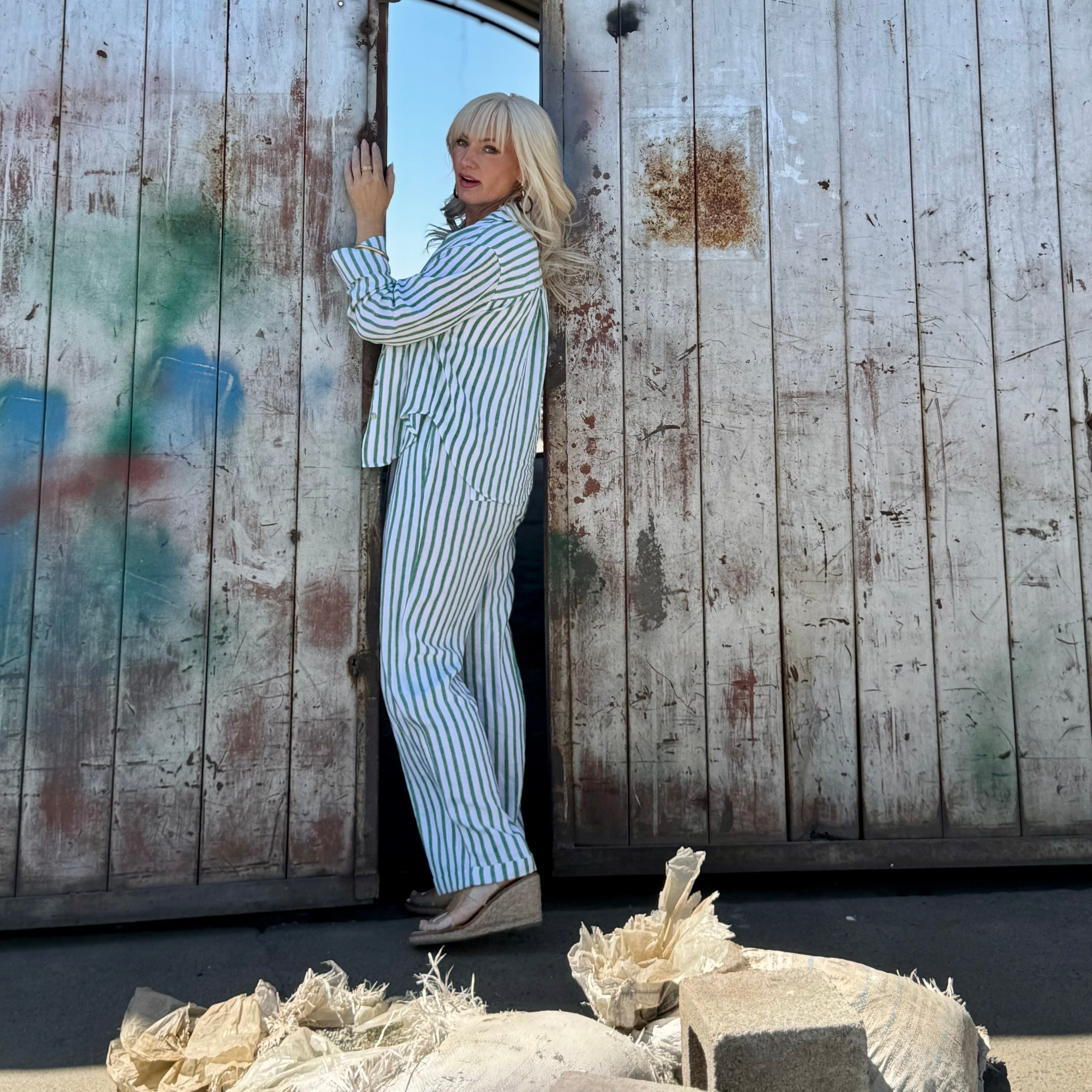 Seabreeze Stripe Linen Pant