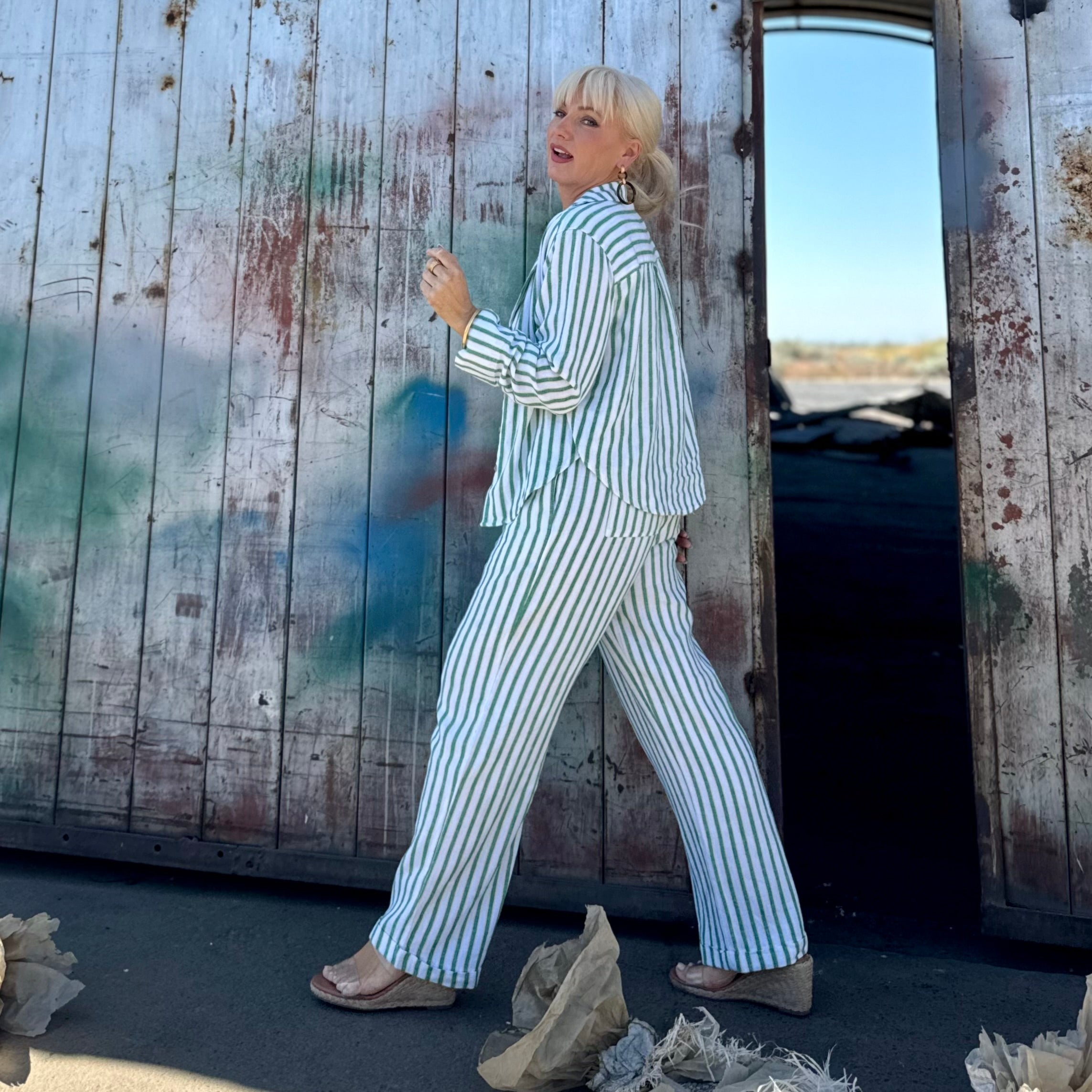 Seabreeze Stripe Linen Pant