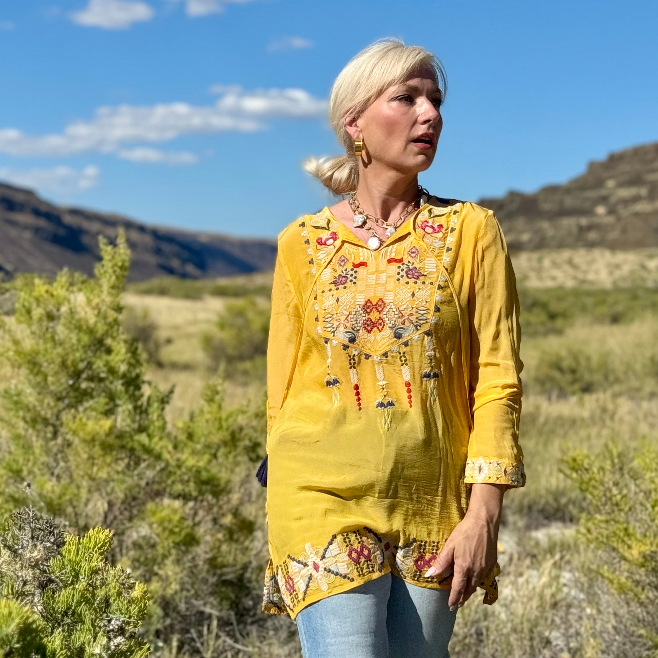 Golden Prairie Embroidered Tunic