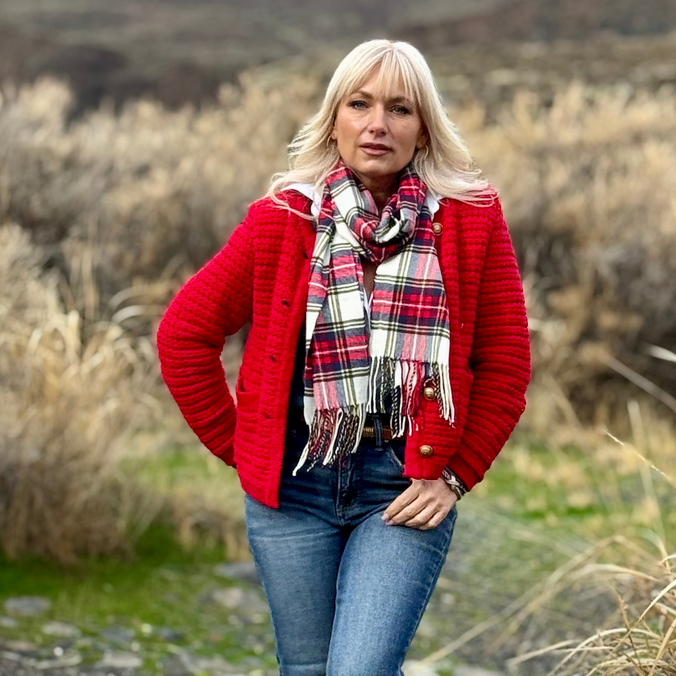 Cambria Cardigan Red