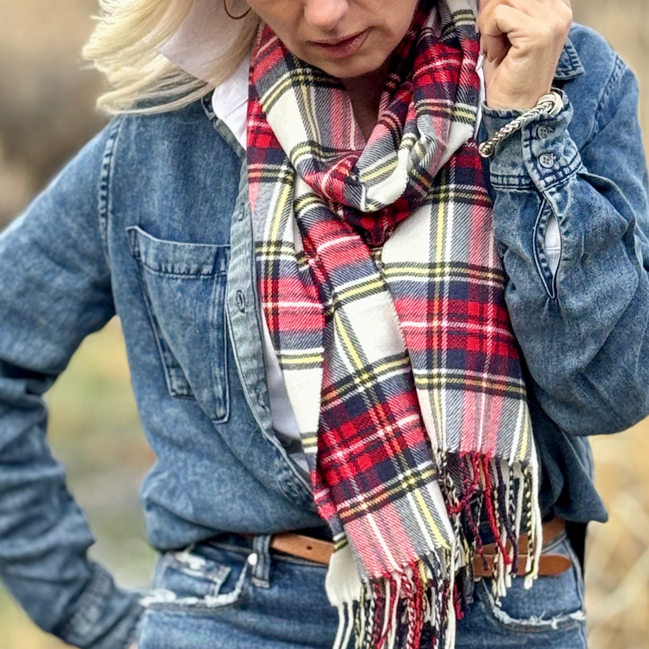 Oxford Plaid Scarf Merry Blend