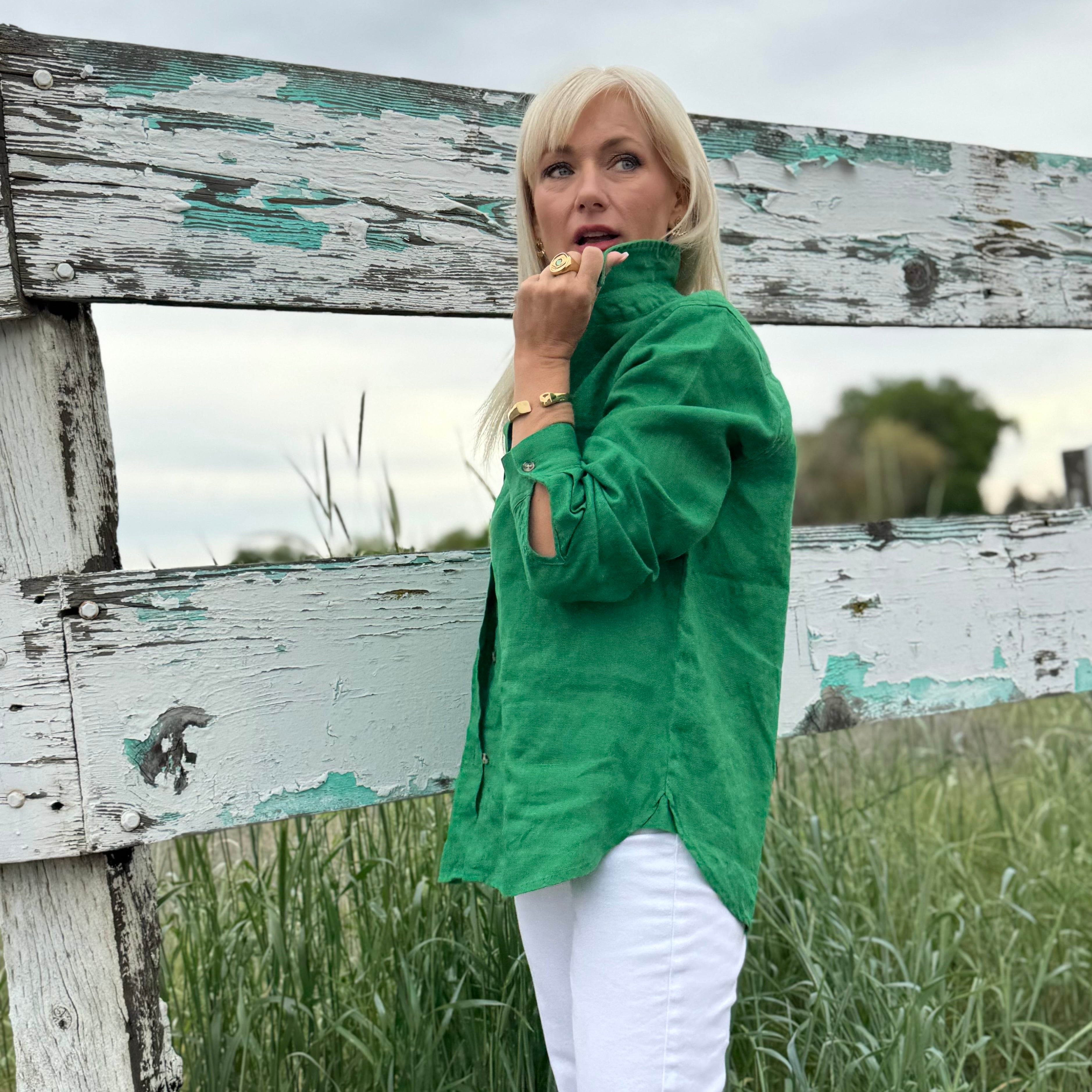 Emerald Coast Linen Button-Up