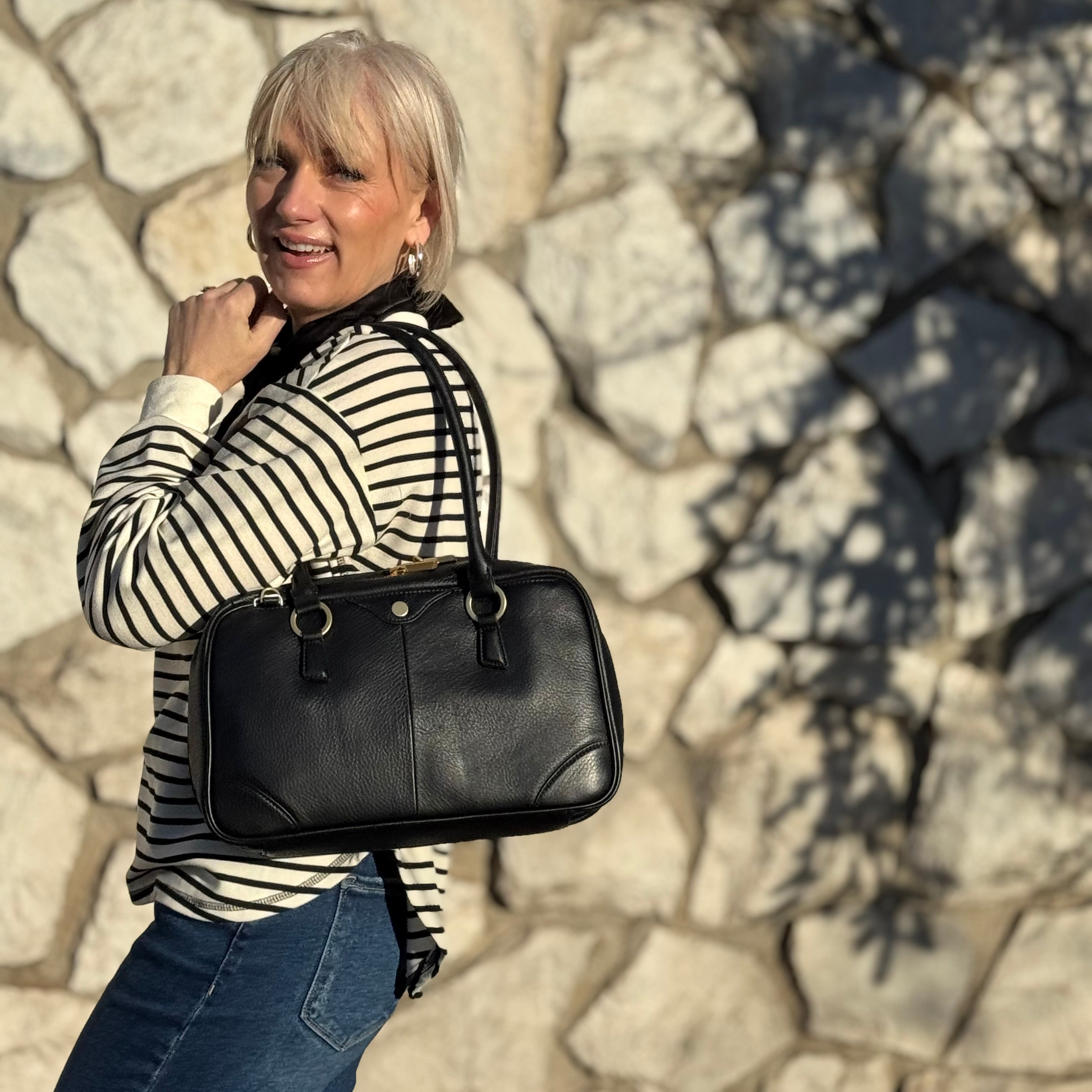 Hammitt Meredith Med Black/Brushed Gold