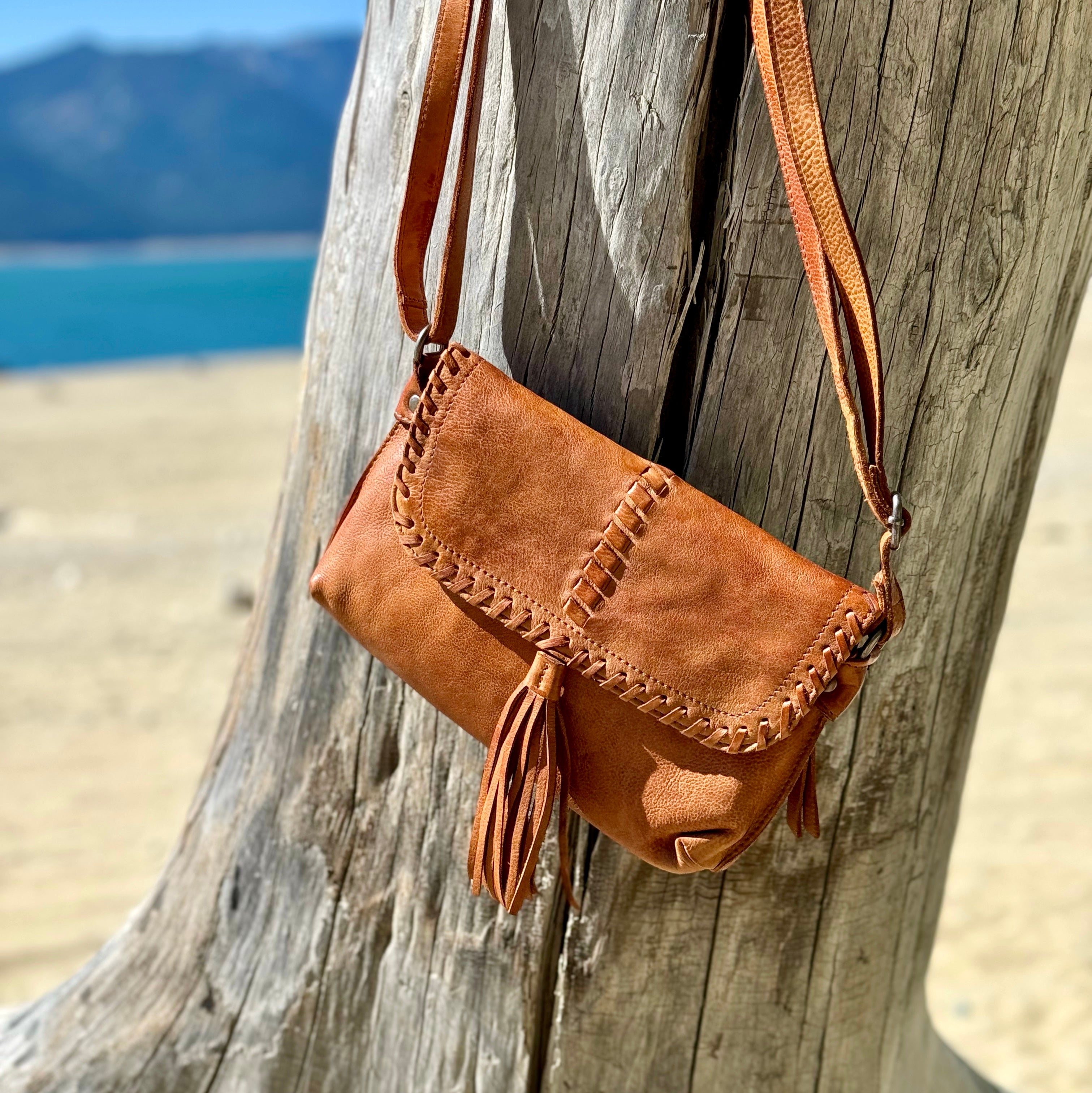 Freya Leather Crossbody (Cognac)