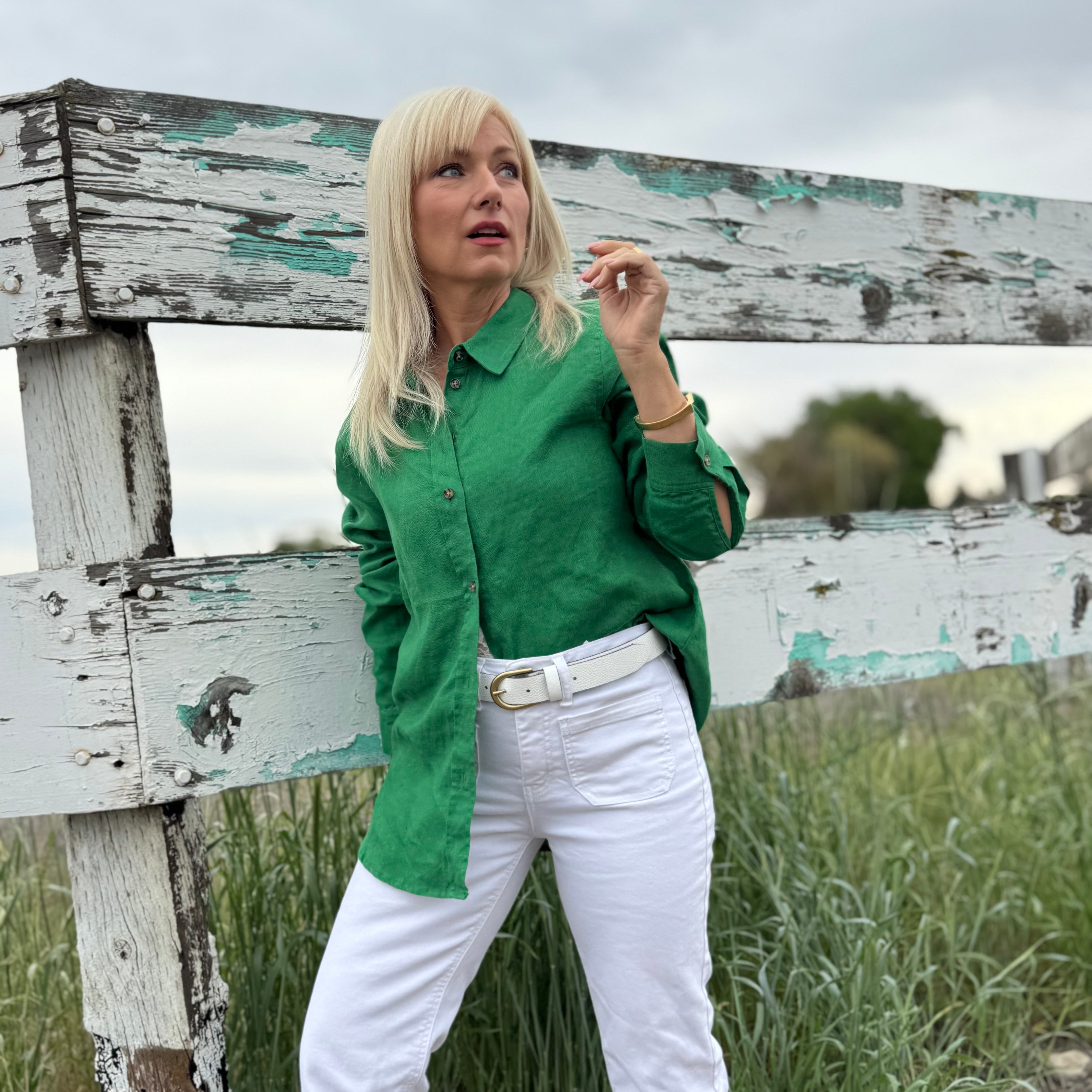Emerald Coast Linen Button-Up