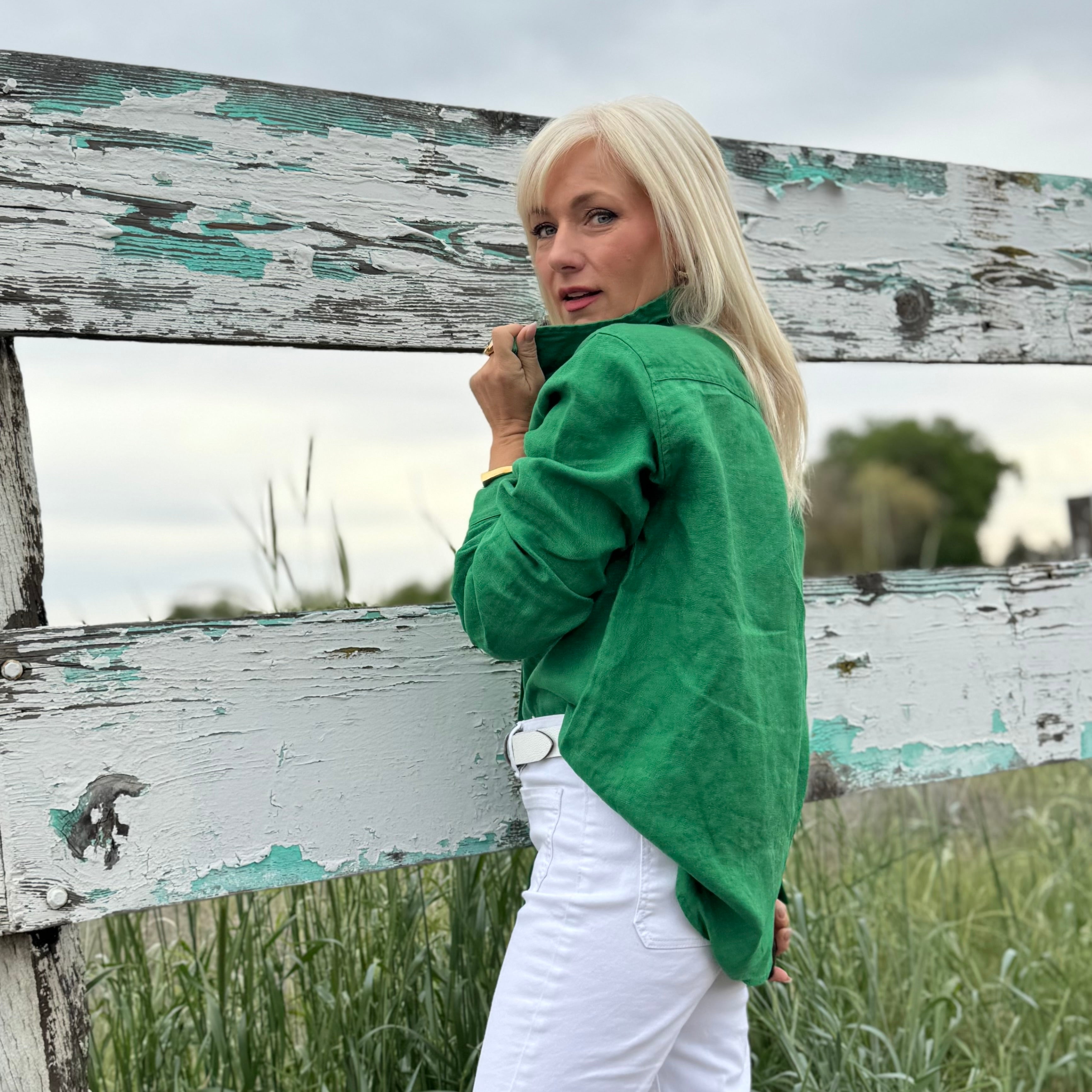 Emerald Coast Linen Button-Up