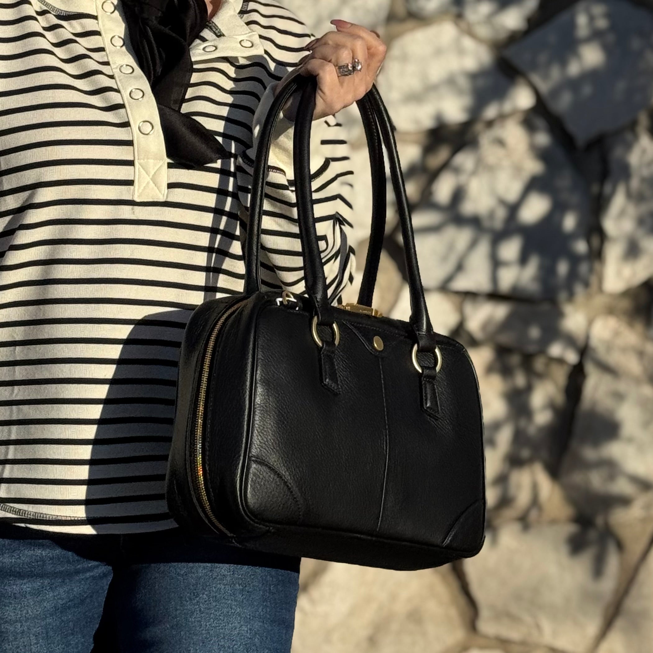 Hammitt Meredith Med Black/Brushed Gold