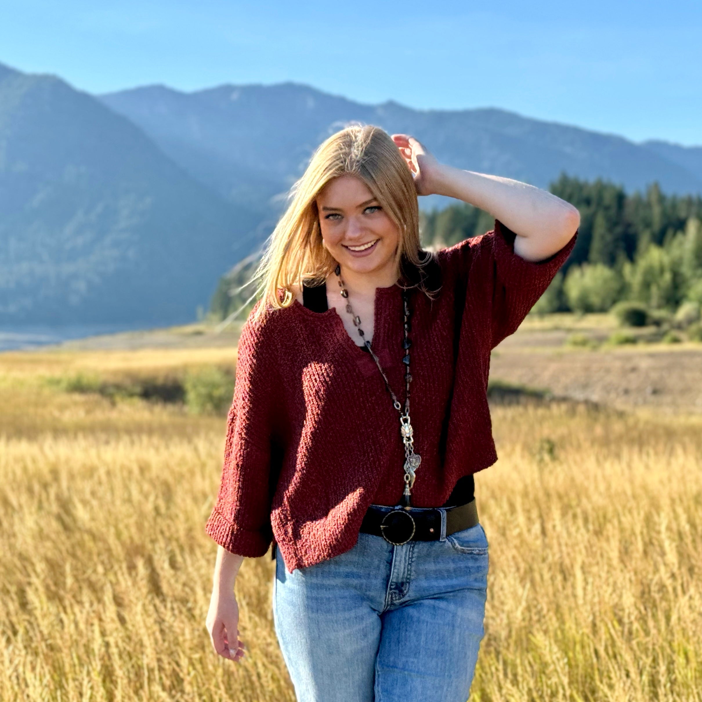 Como Knit Sweater (Cranberry)