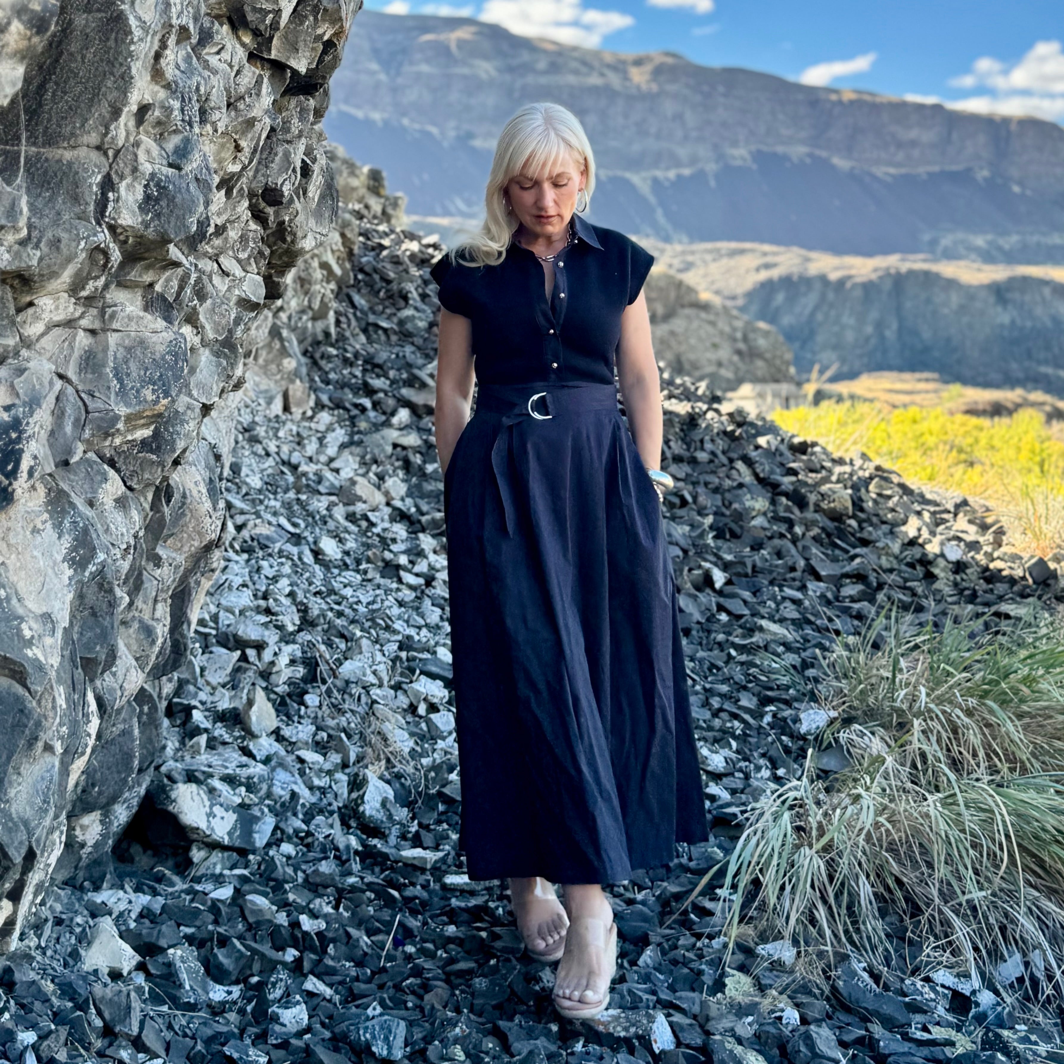 Midnight Muse Belted Maxi Dress
