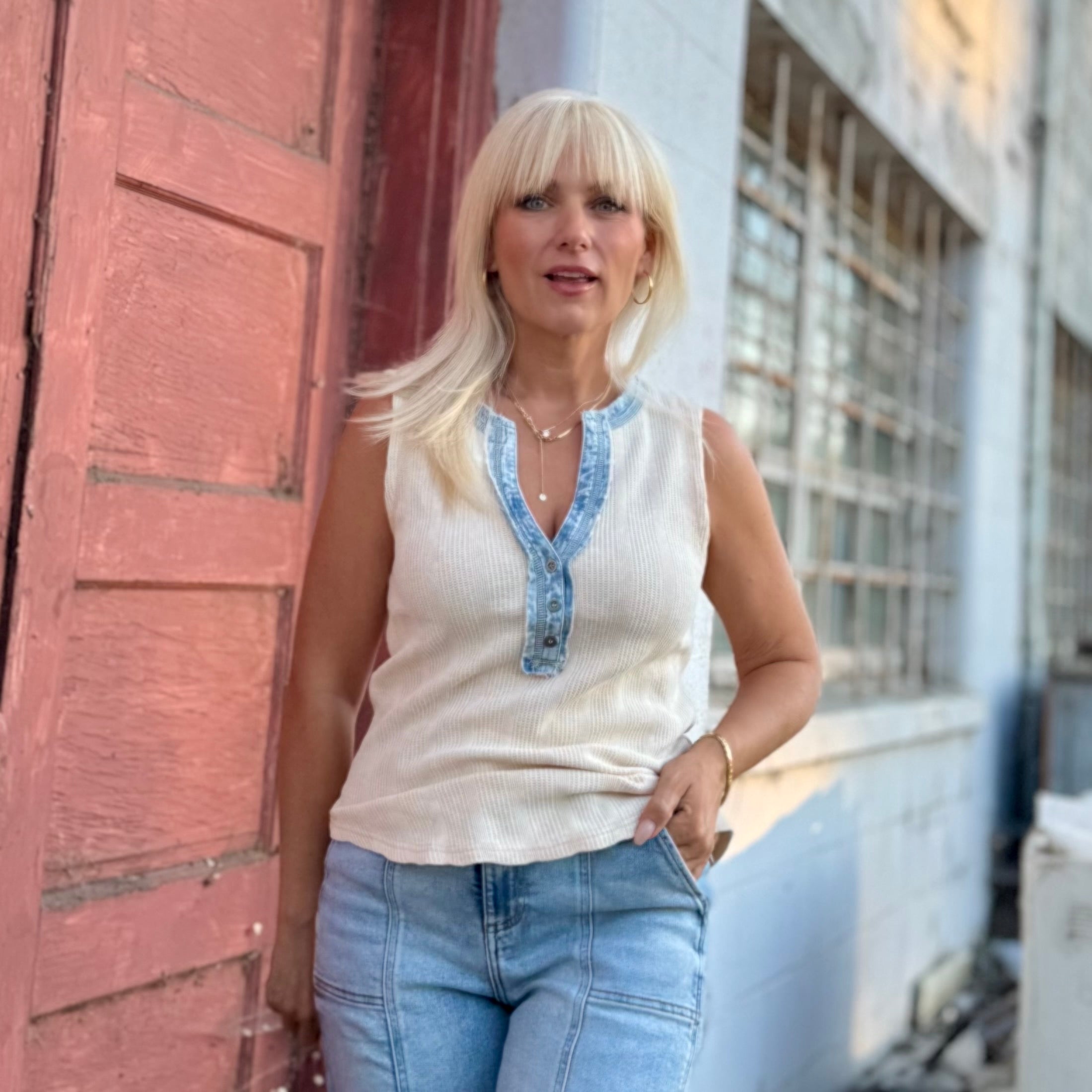 Tabatha Thermal Top Almond