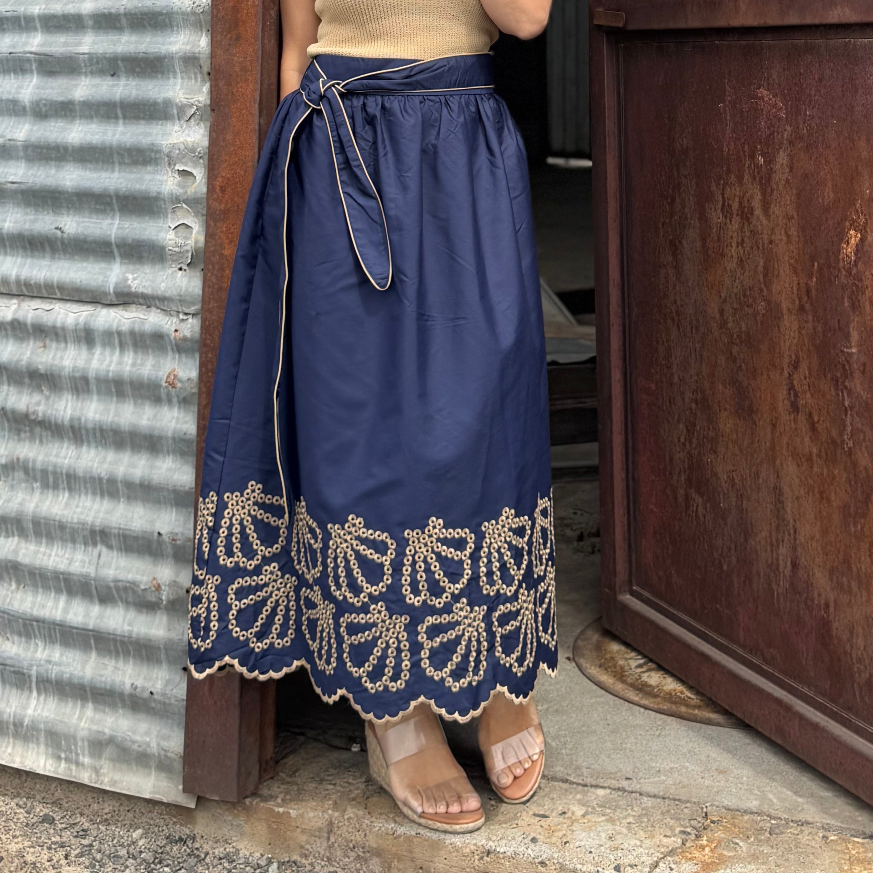 Midnight Riviera Wrap Skirt