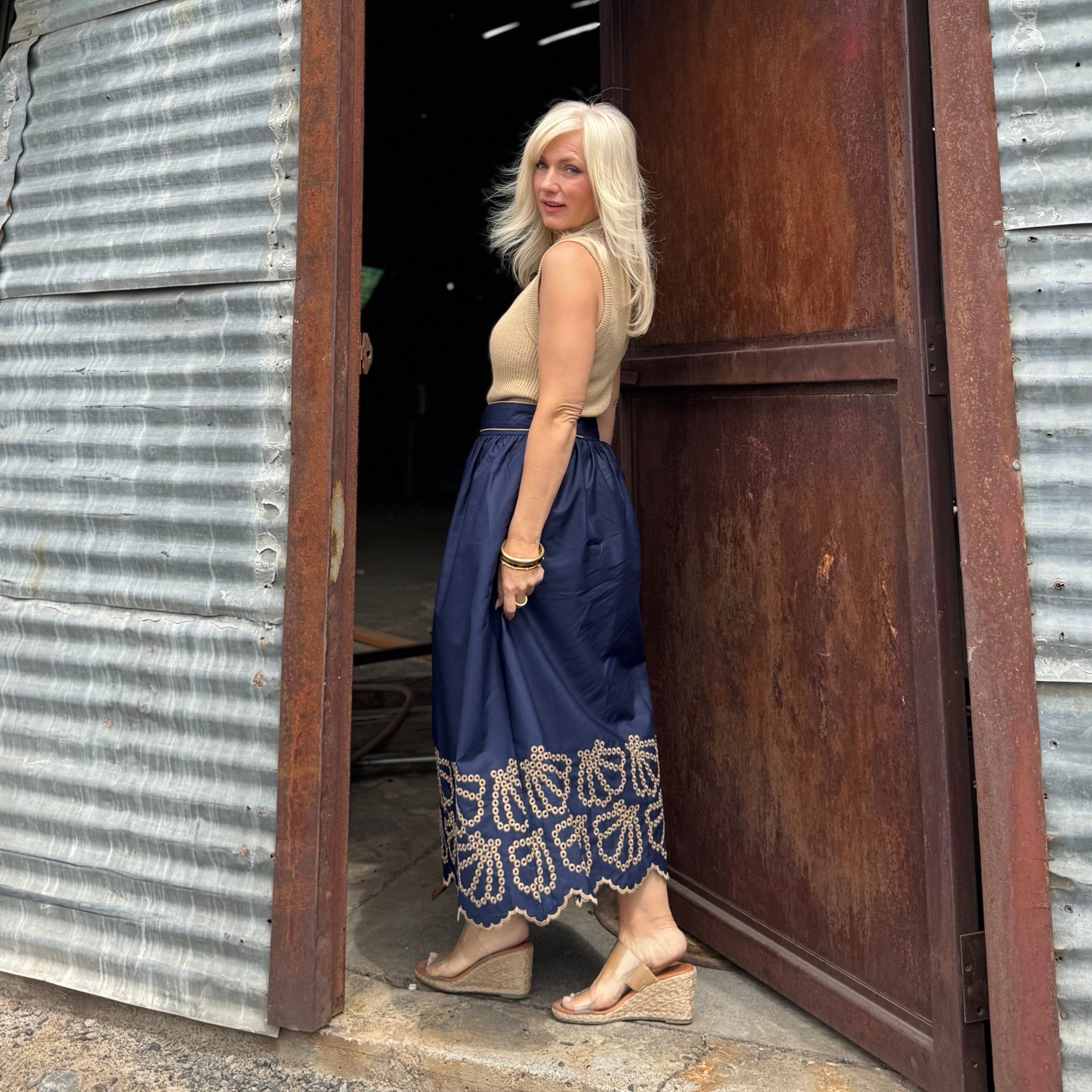 Midnight Riviera Wrap Skirt