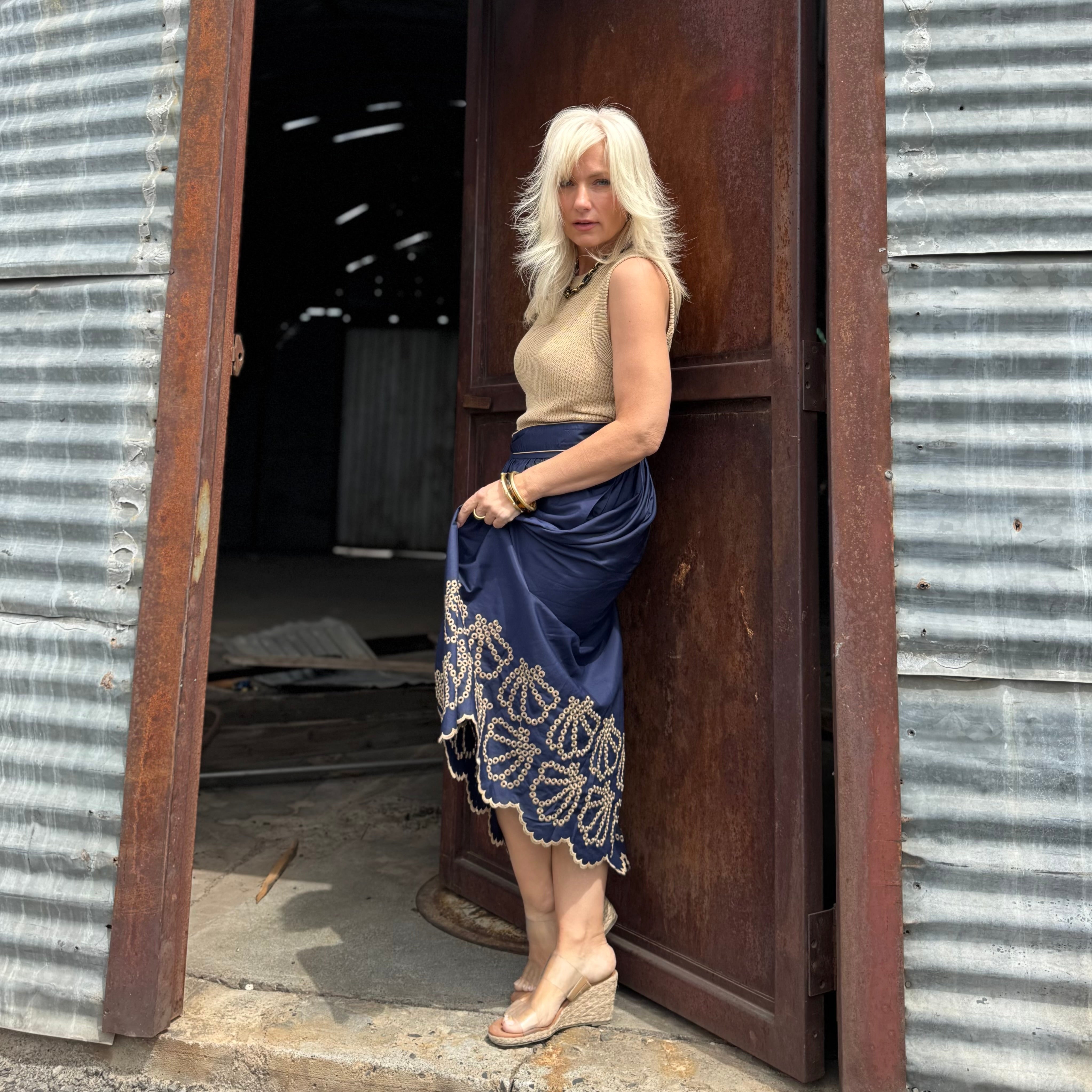 Midnight Riviera Wrap Skirt