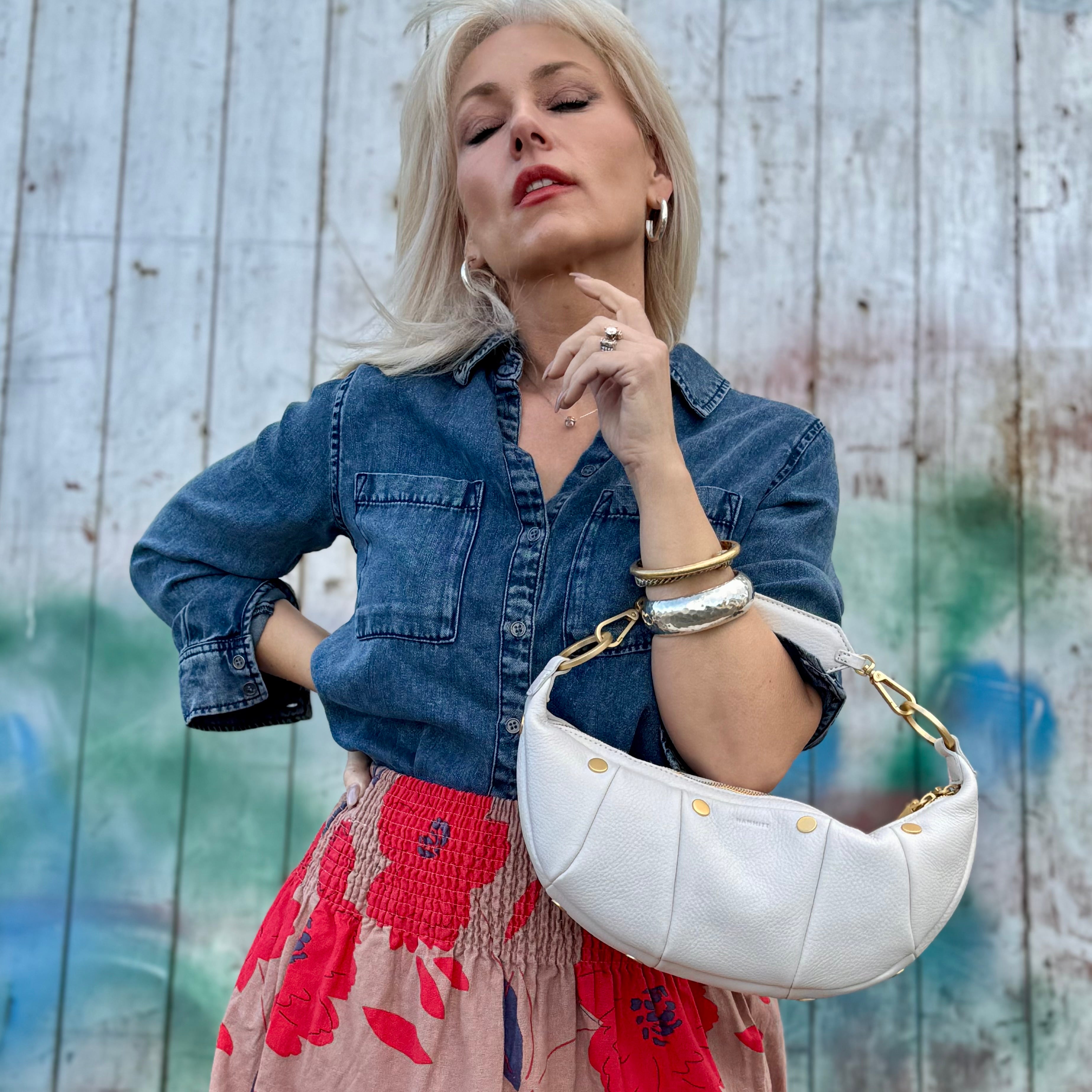 Hammitt Erica Sml Calla Lily White/Brushed Gold