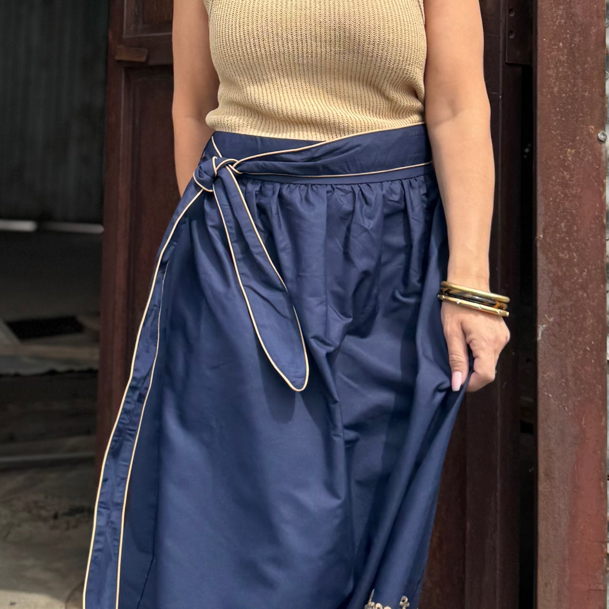 Midnight Riviera Wrap Skirt