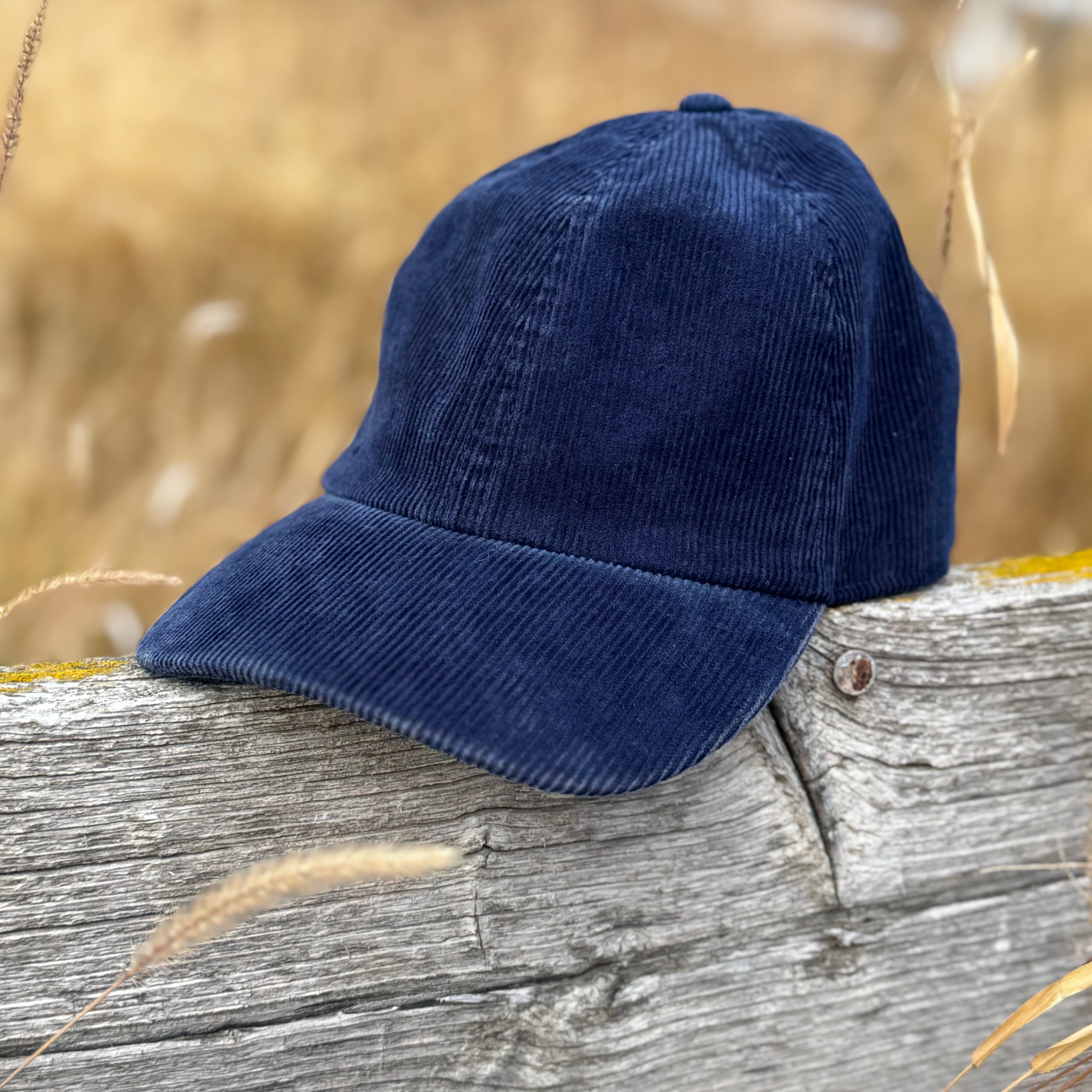 CORDUROY SUEDE BASEBALL CAP COGNAC Navy