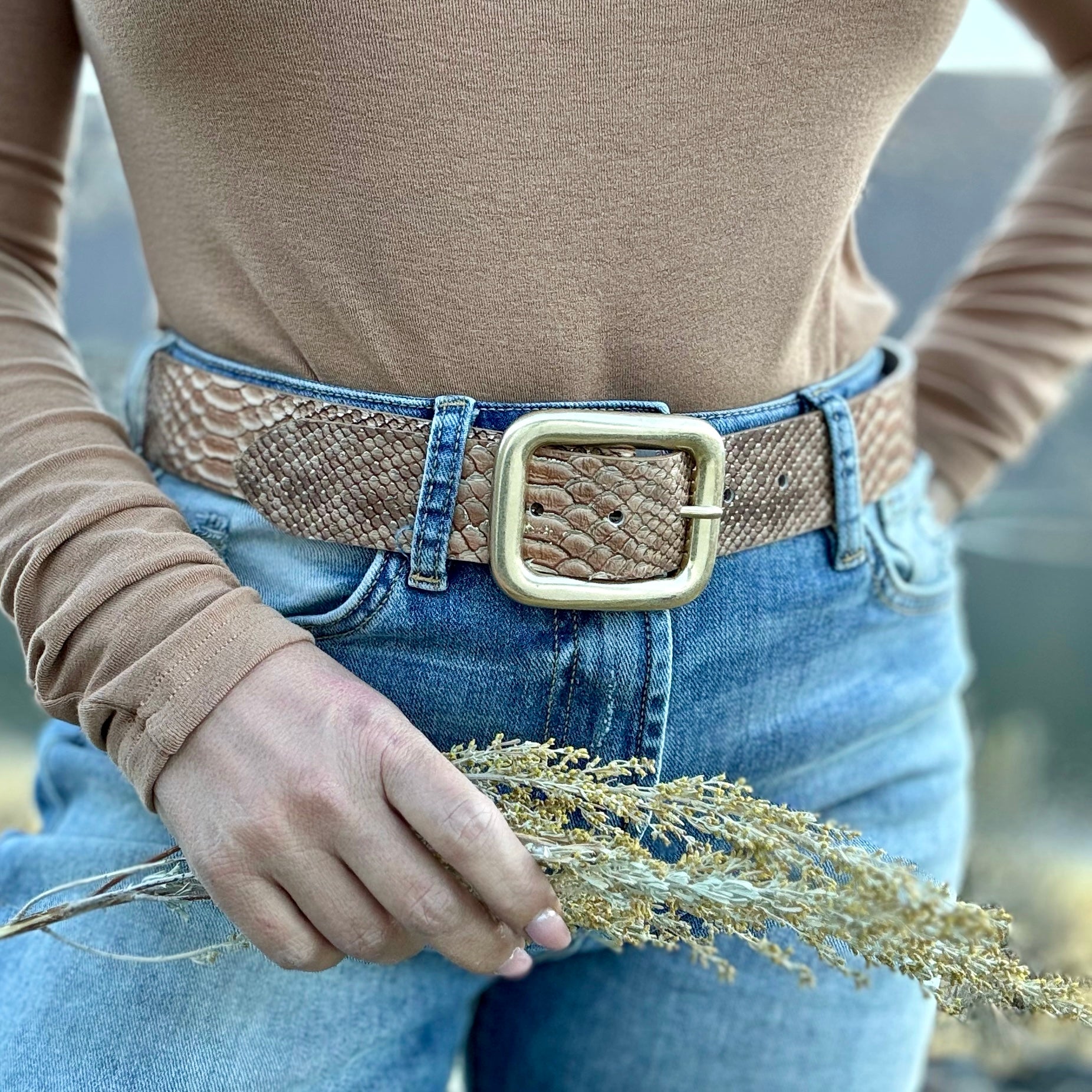 Woodland Snake Print Belt