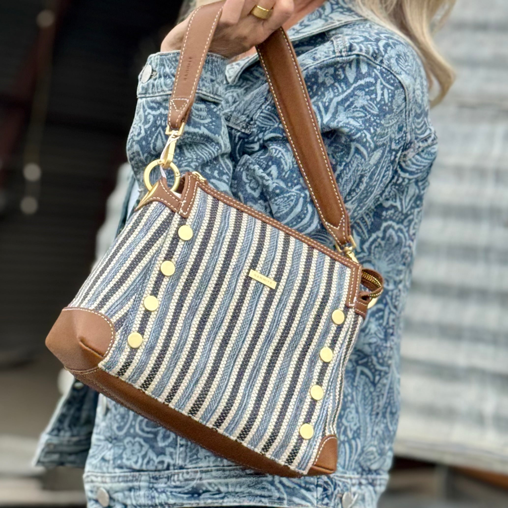 Hammitt Bryant Med Cabana Blue/Brushed Gold