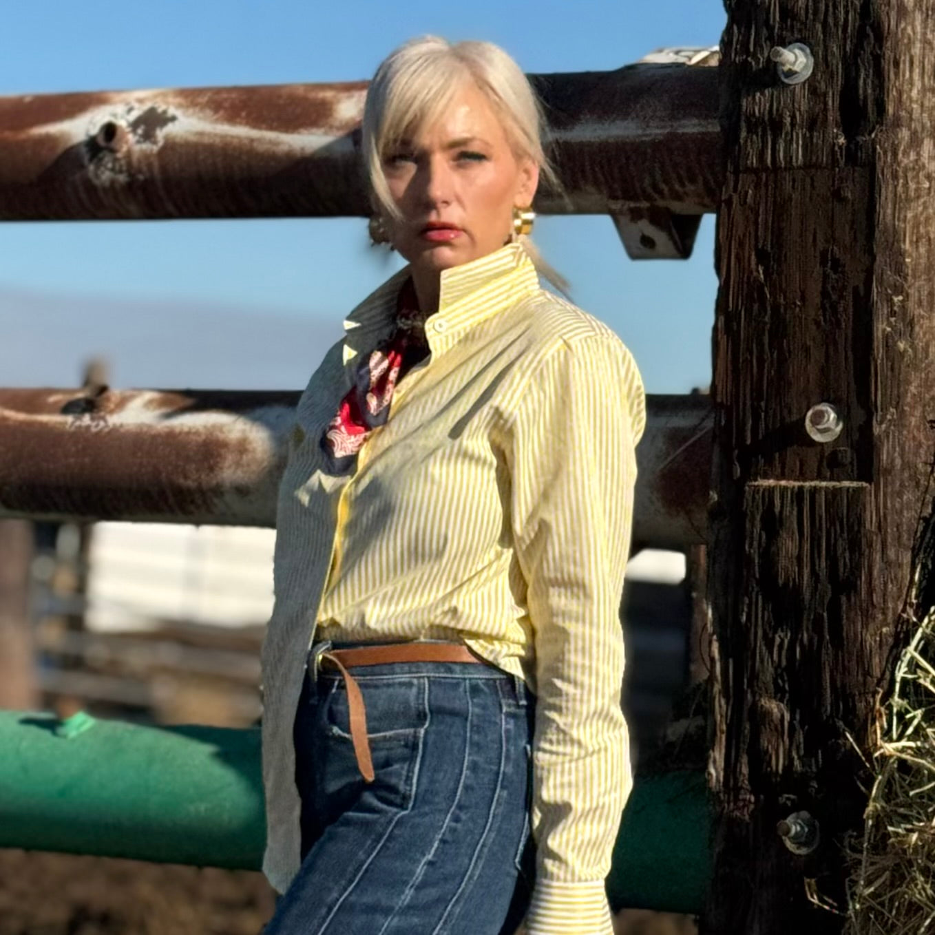 Cabana Wrinkle Release Top Yellow