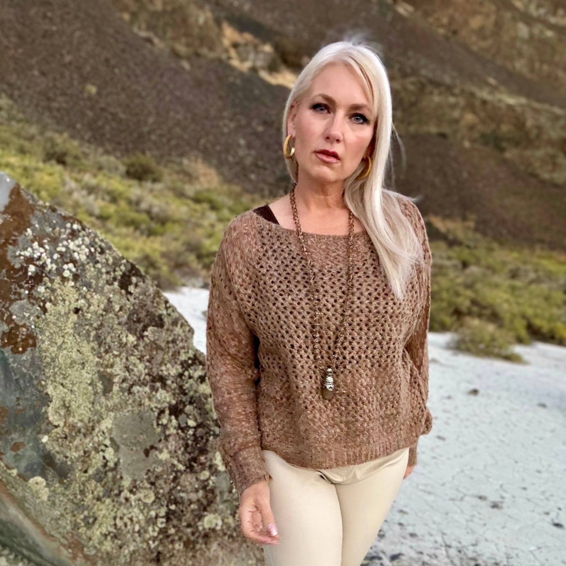 Textural Open Stitch Sweater