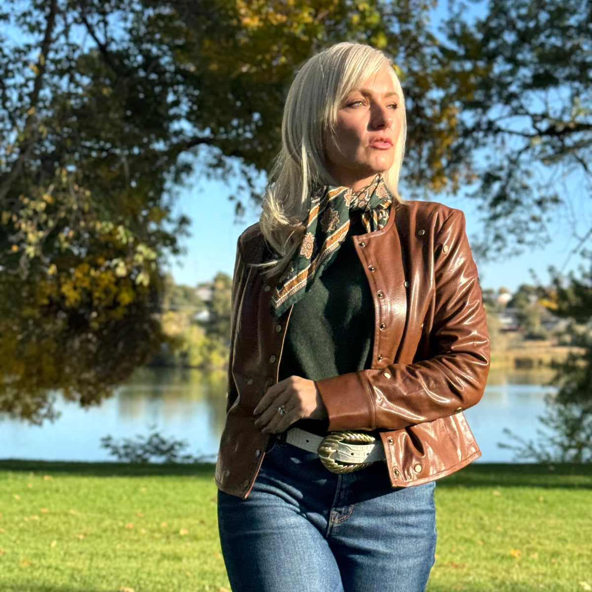 Luanne Studded Vegan Leather Jacket