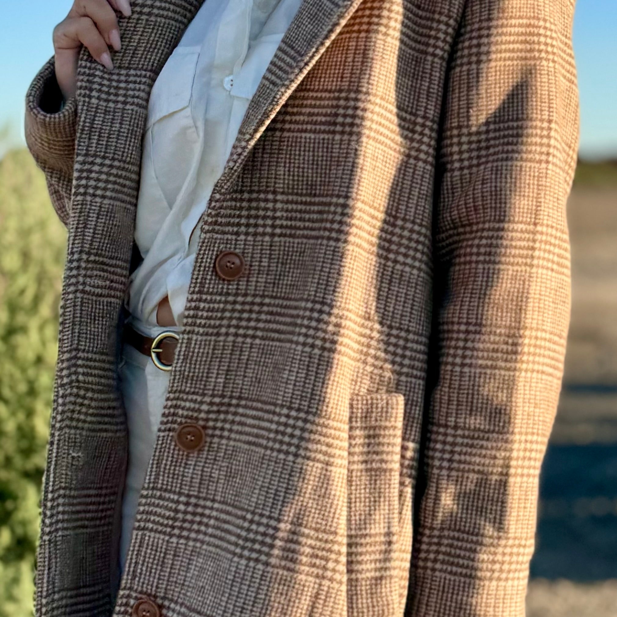 Heritage Houndstooth Wool Blend Coat