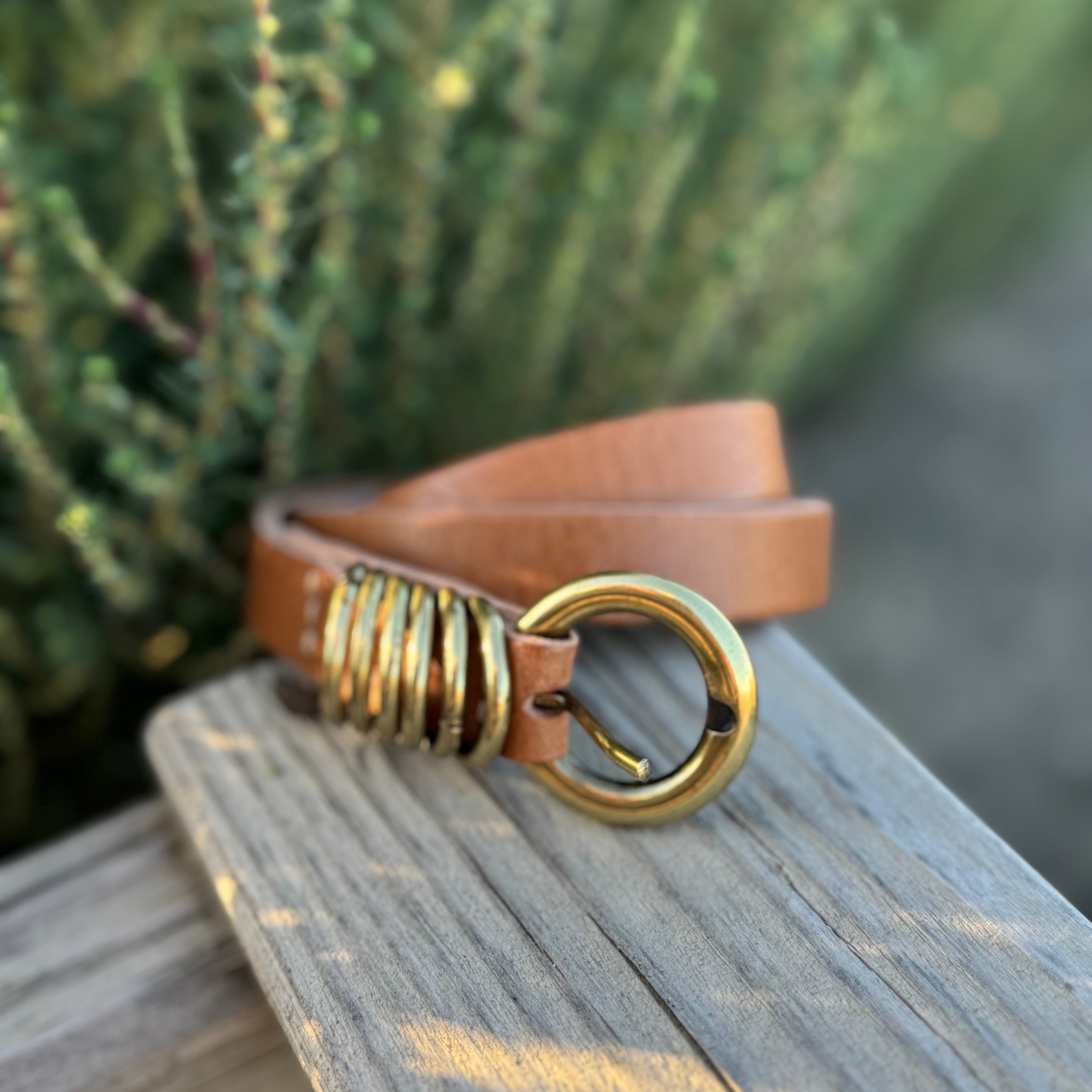 Alie Skinny Leather Belt Cognac