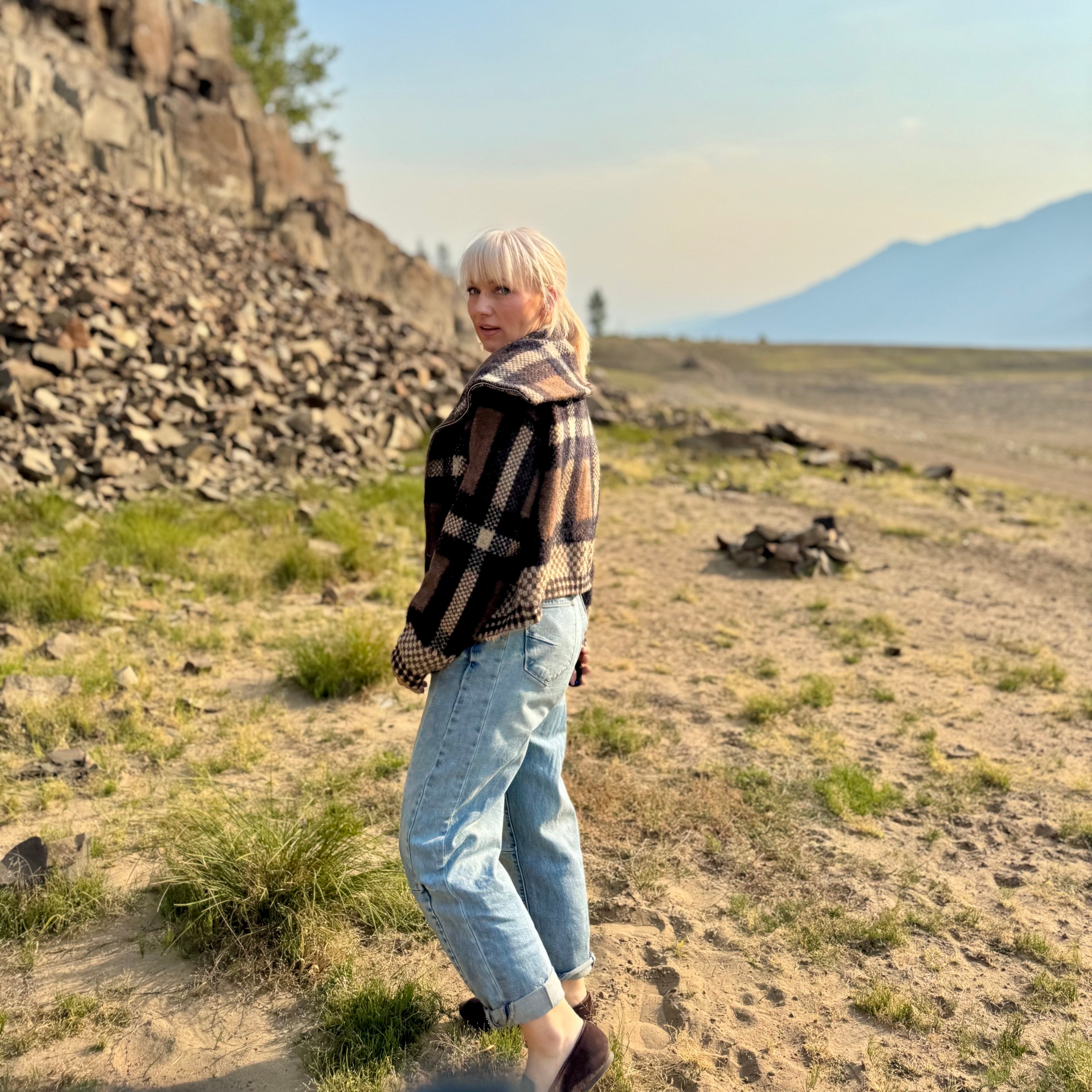Cascade Plaid Sweater Jacket