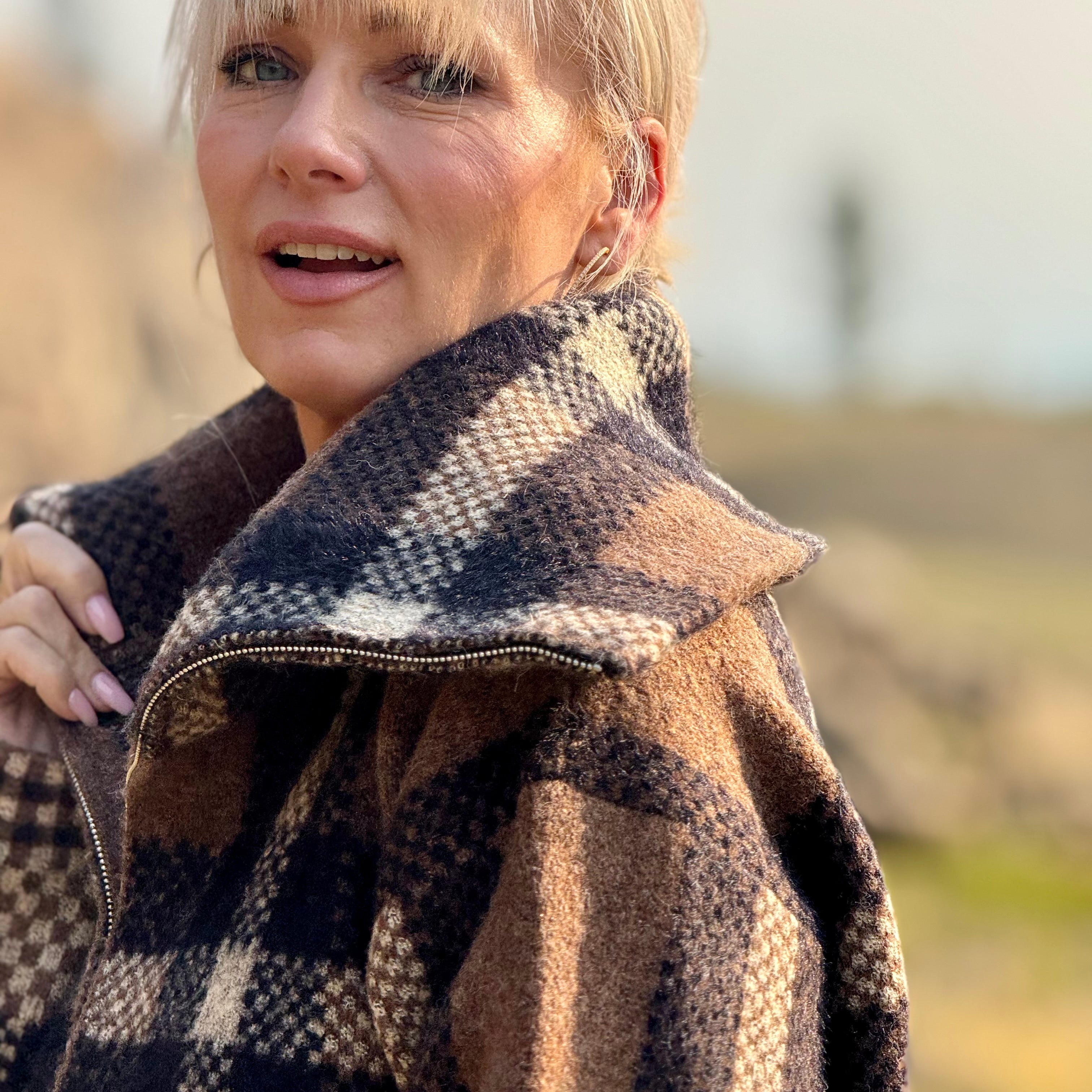 Cascade Plaid Sweater Jacket