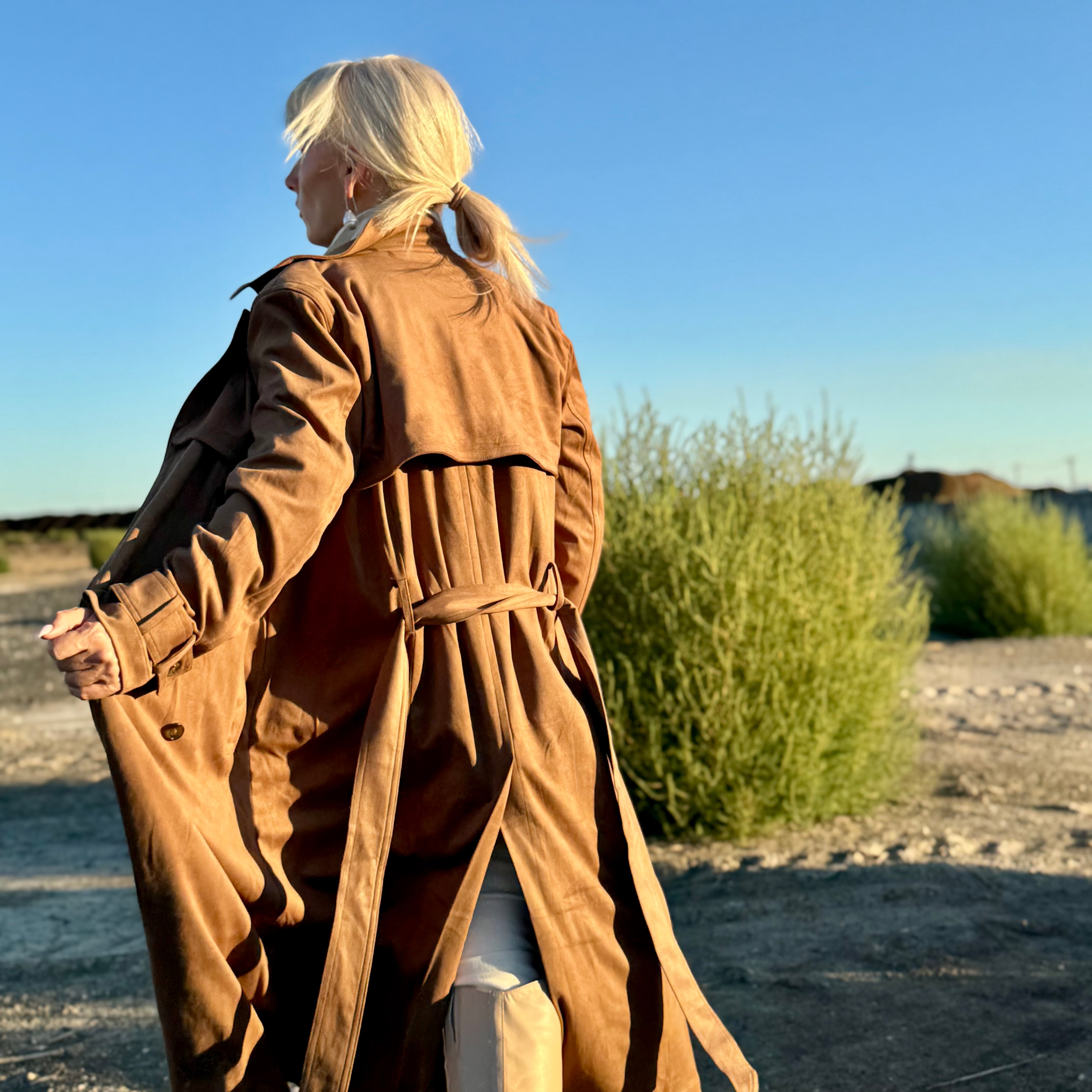 Classic Faux Suede Trench