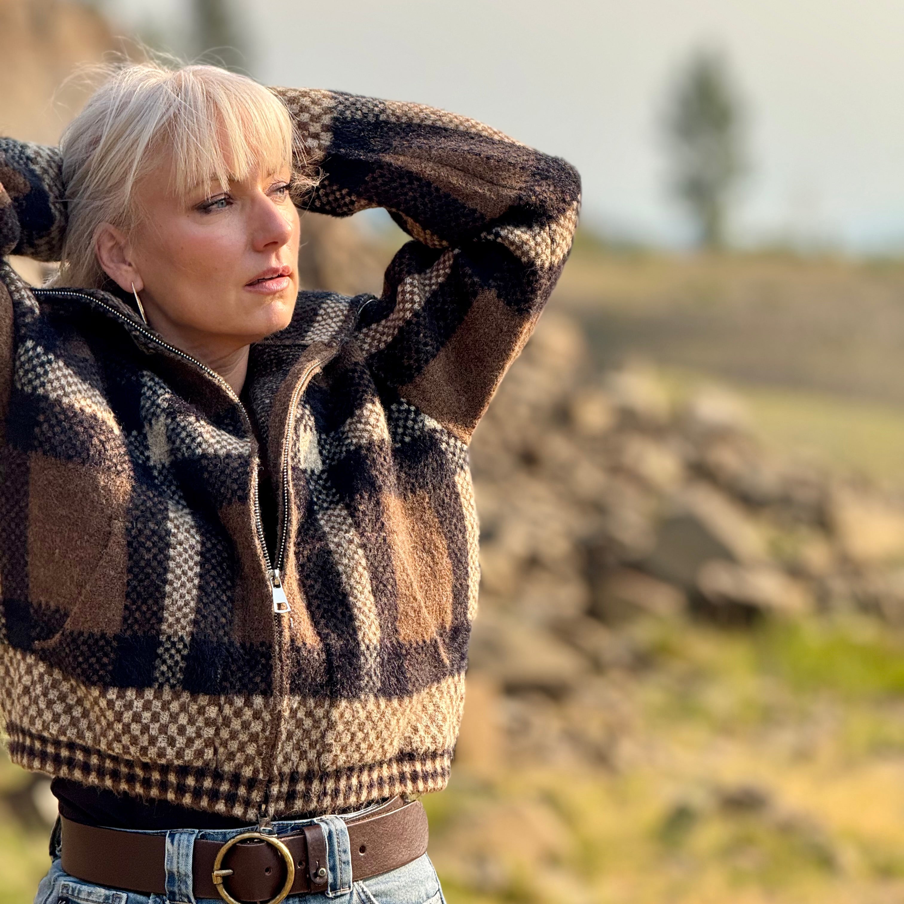 Cascade Plaid Sweater Jacket