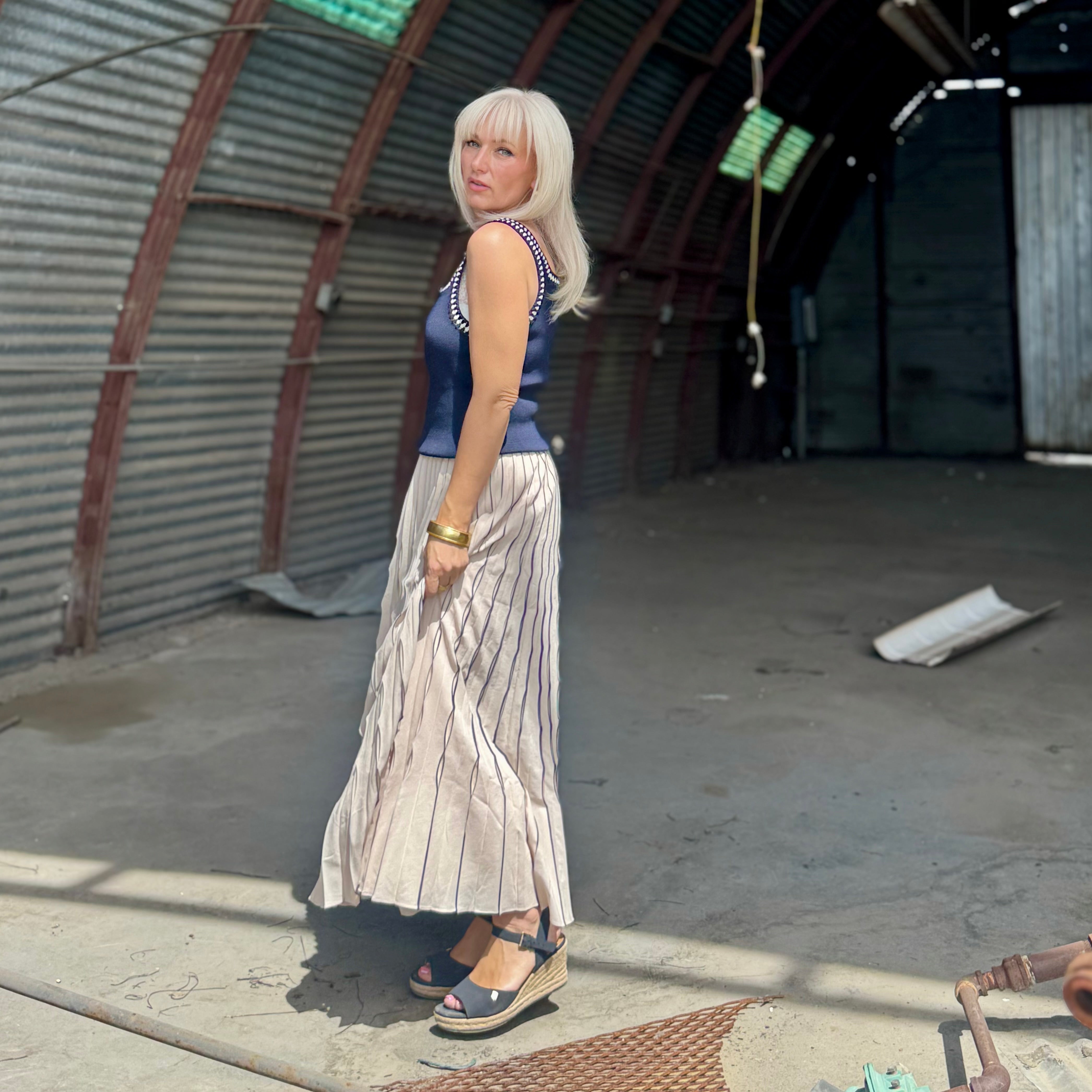 Seabreeze Pleated Maxi Skirt