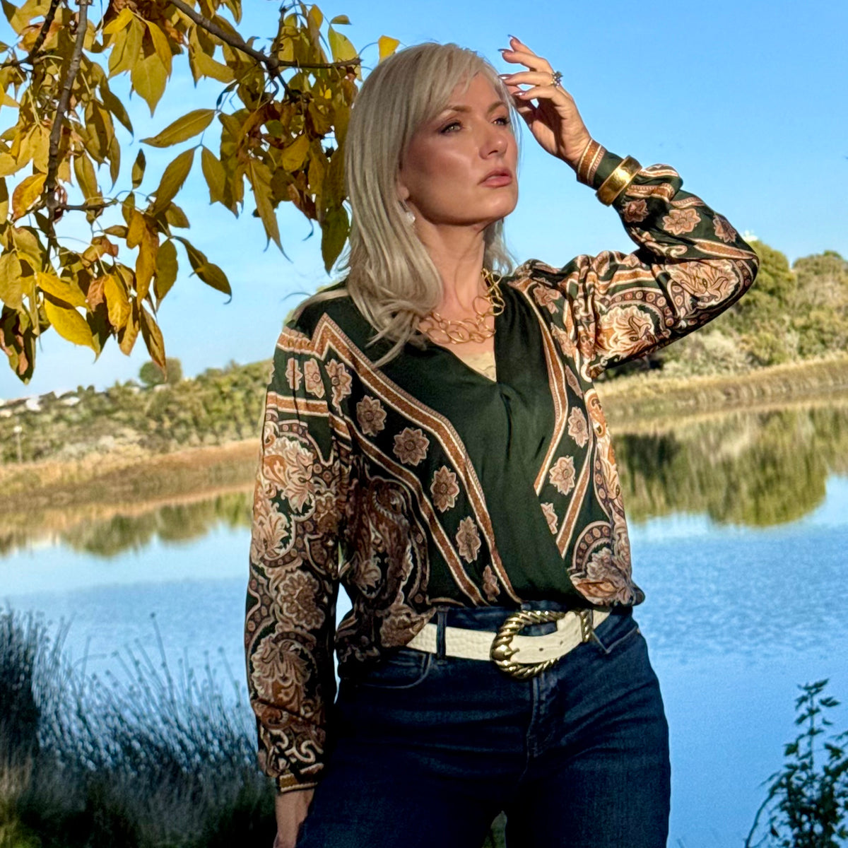 The Olive & Amber Paisley Blouse