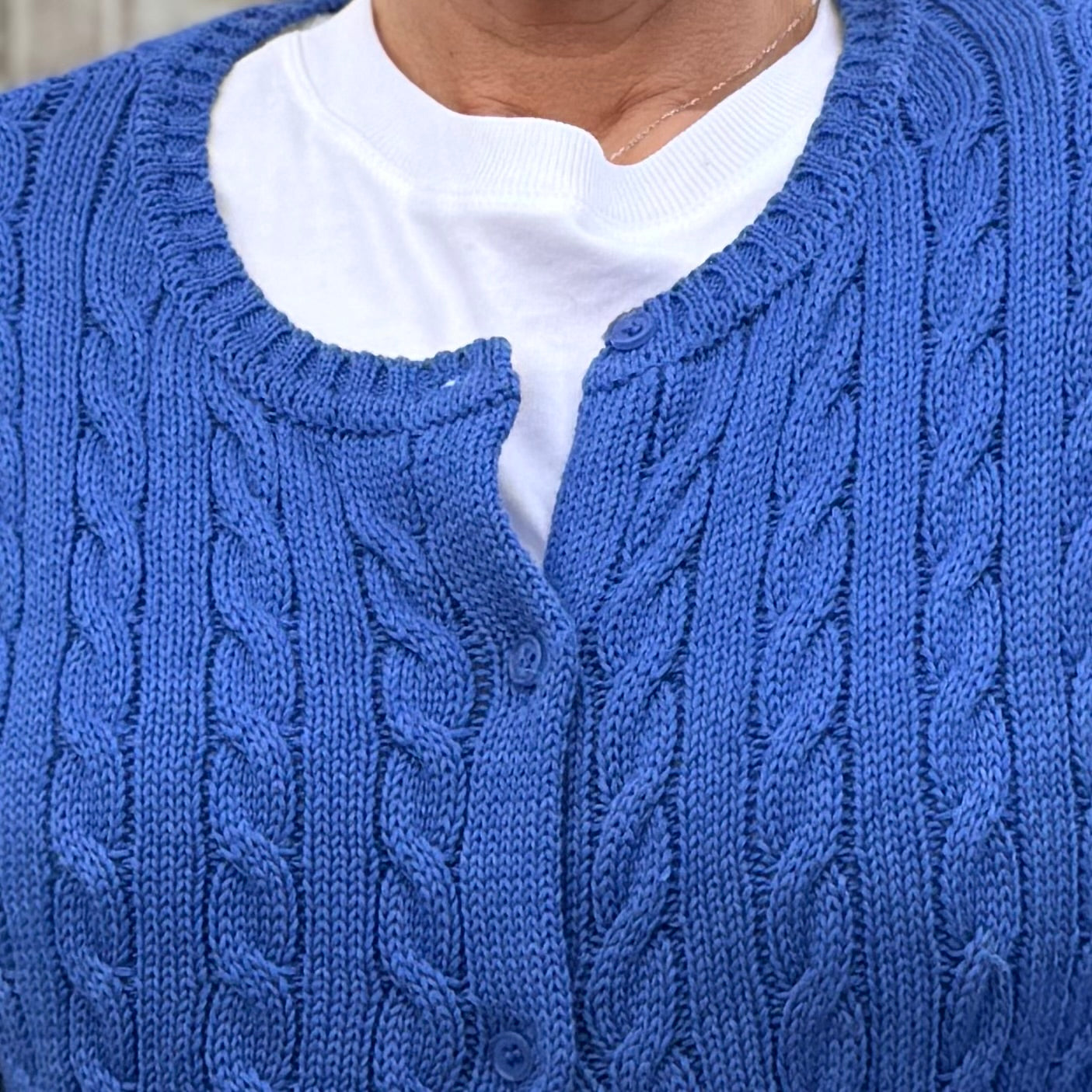 Blue Harbor Cotton Cable Cardigan