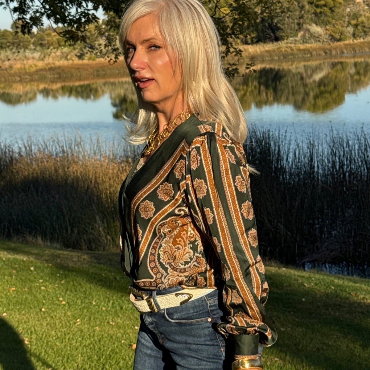 The Olive & Amber Paisley Blouse