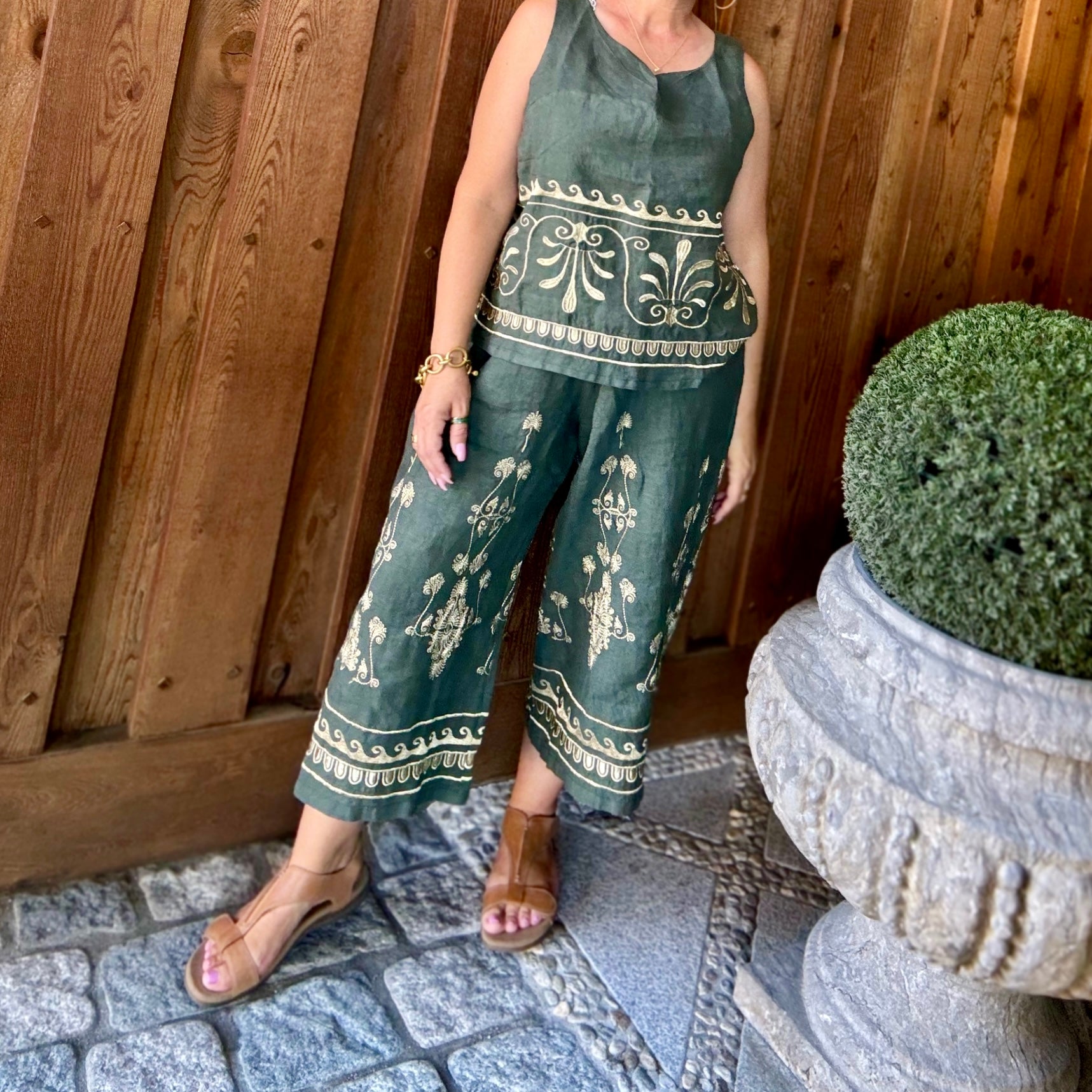 Petra Embroidered Plazzo Pants