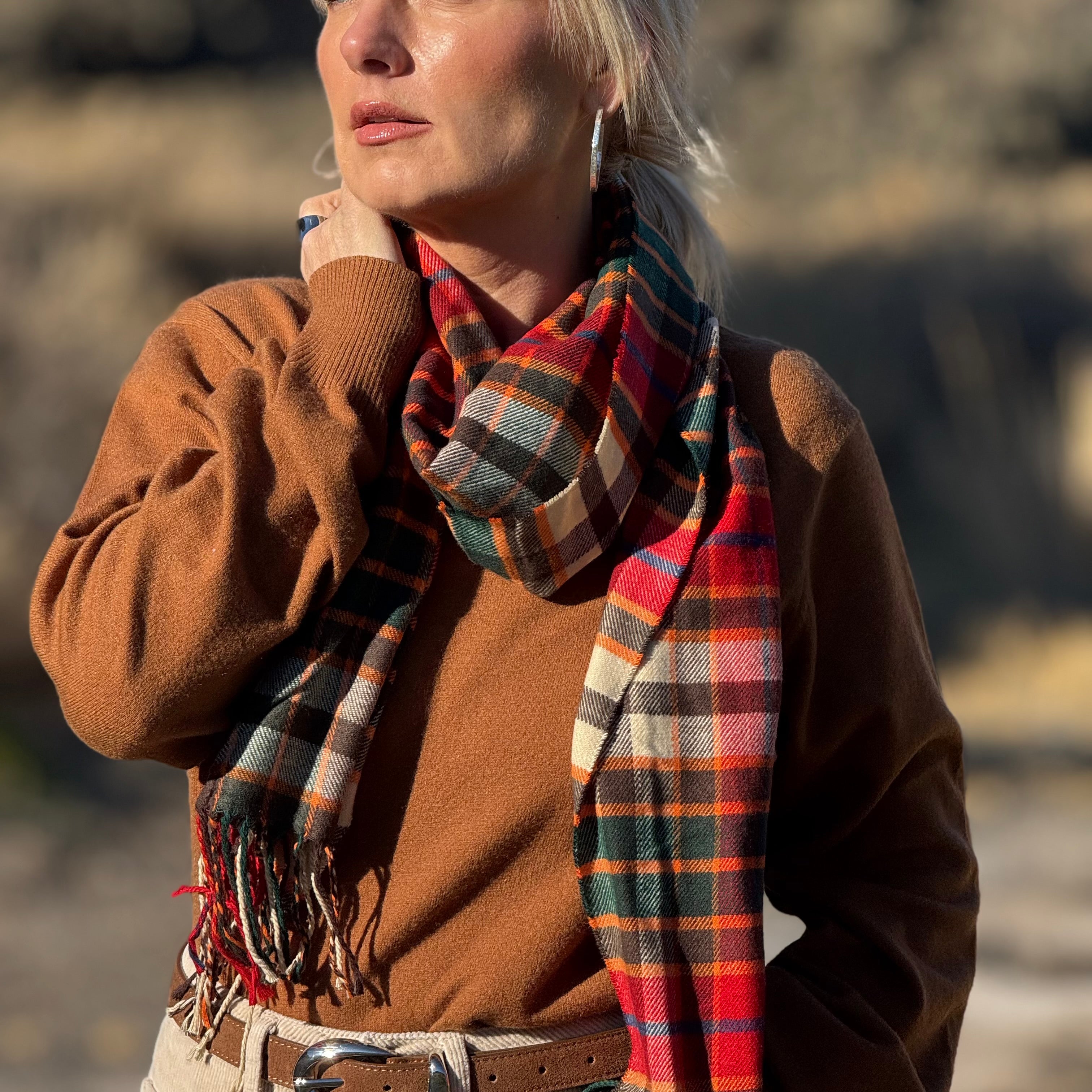 OXFORD PLAID SCARF Sienna