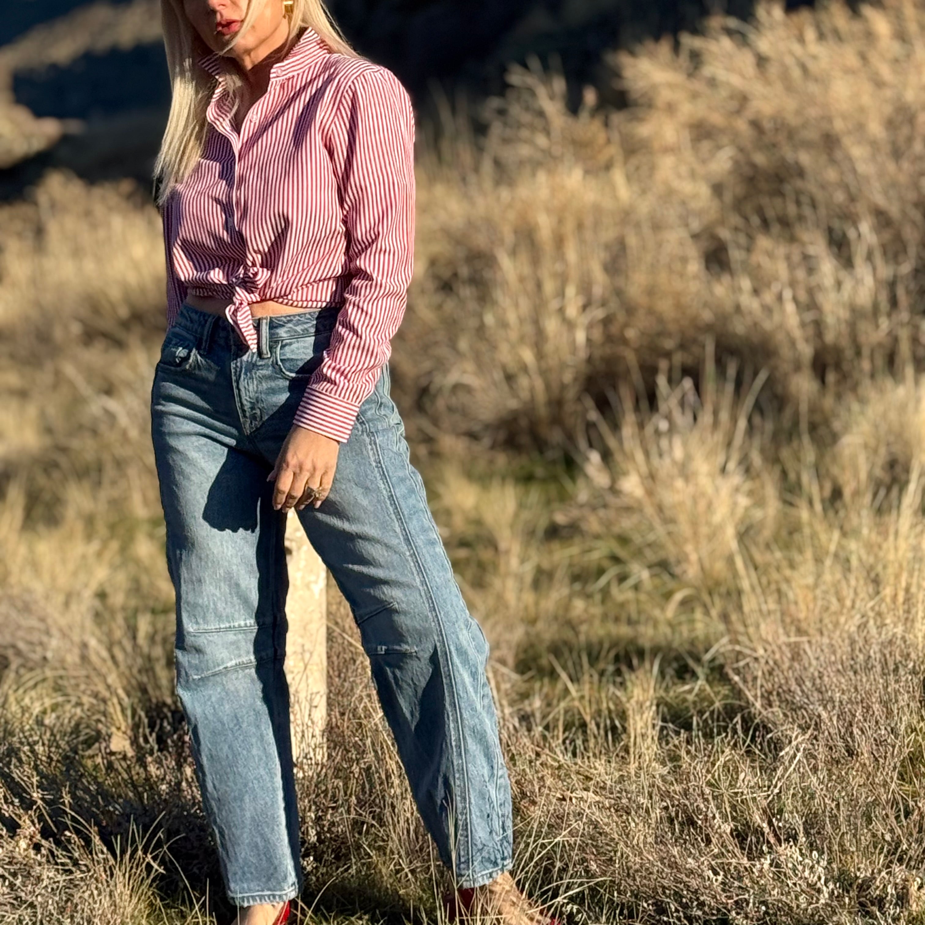 The Sculpted Dart Barrel Jean