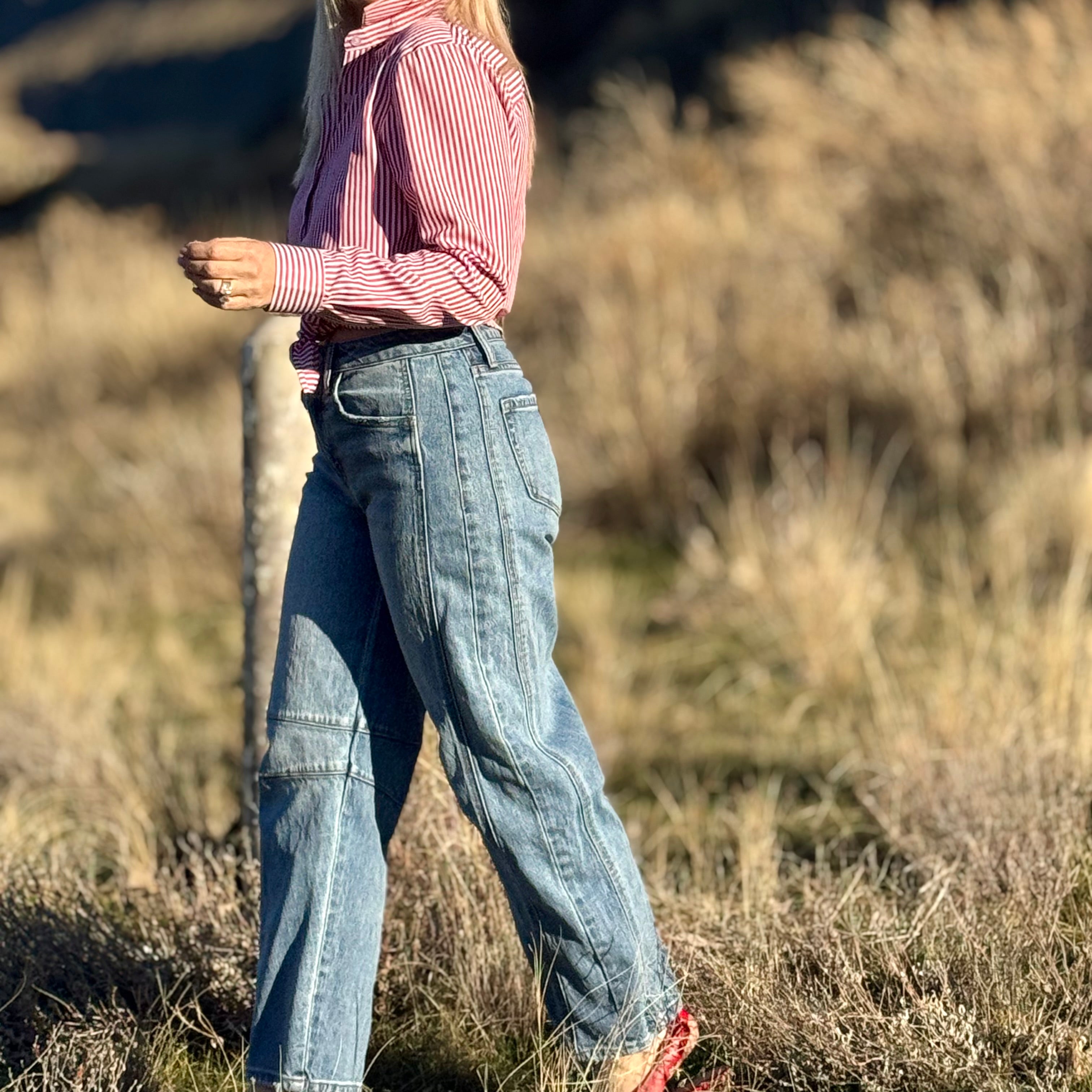 The Sculpted Dart Barrel Jean