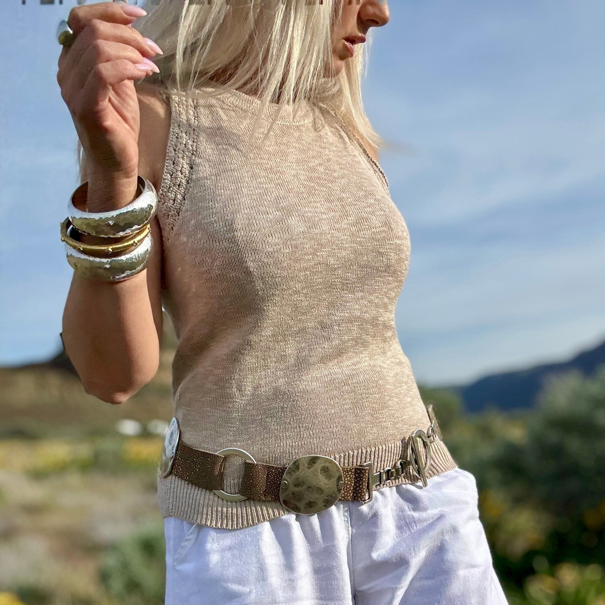 Turtledove Crochet Trim Tank