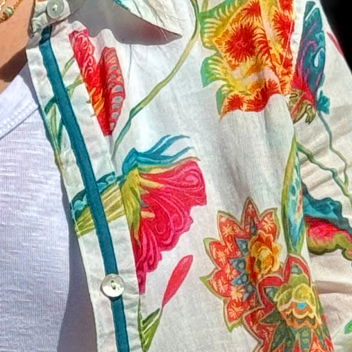Sunlit Garden Cotton Button-Up