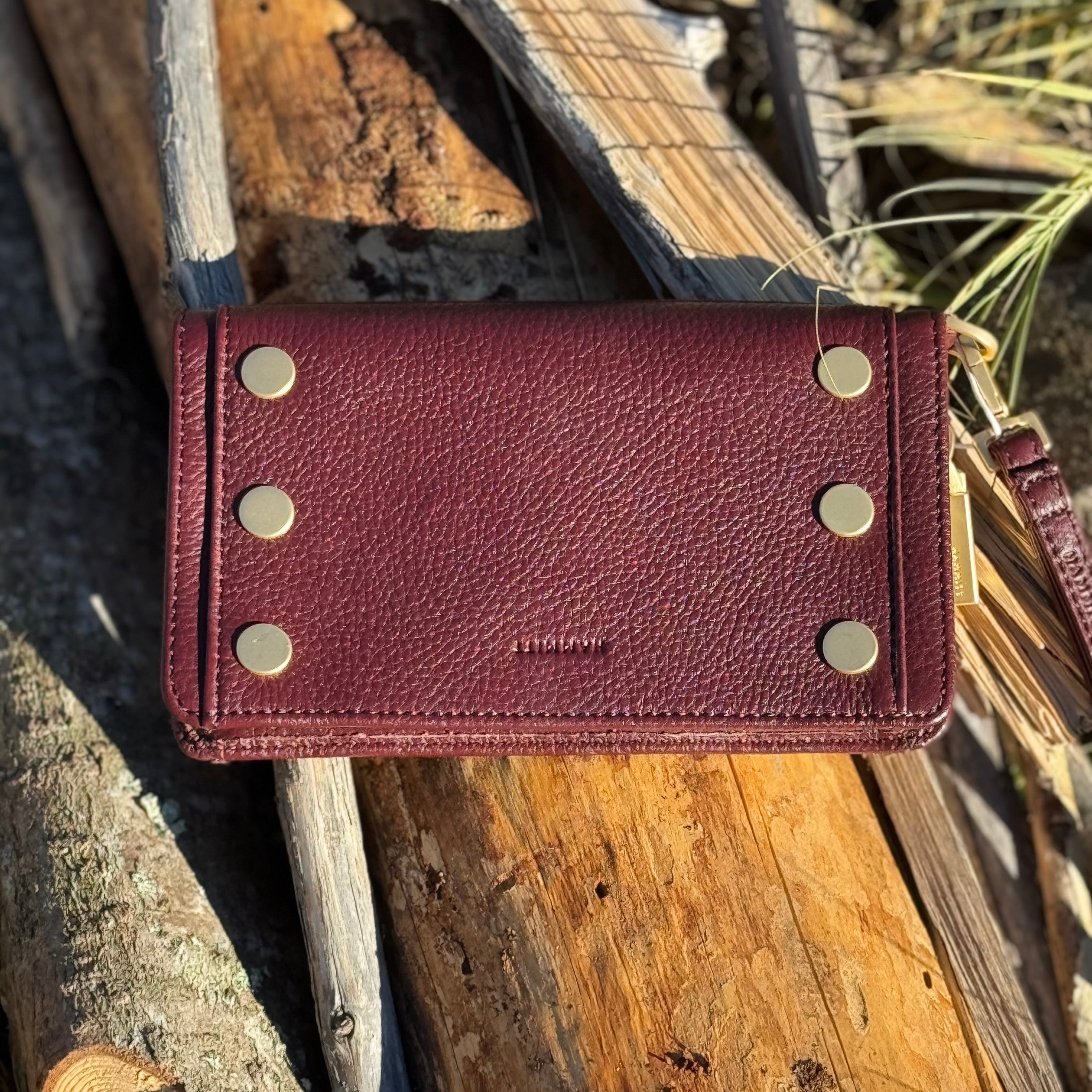 Hammitt BRYANT WALLET Cherrywood Pebble/Brushed Gold