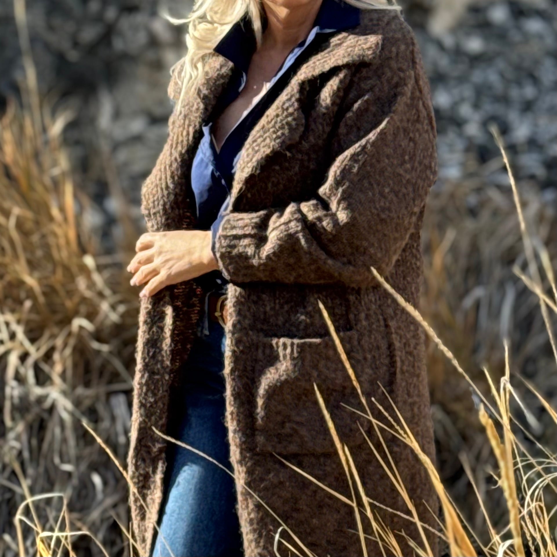 CABIN COZY KNIT COATIGAN Brown