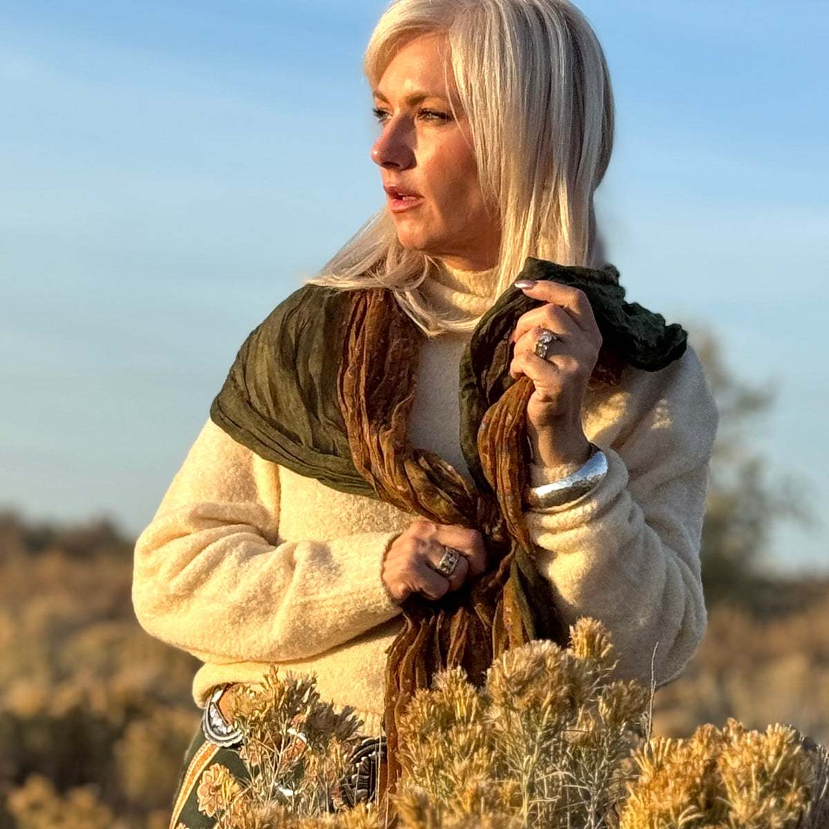 Olive & Honey Botanical Scarf